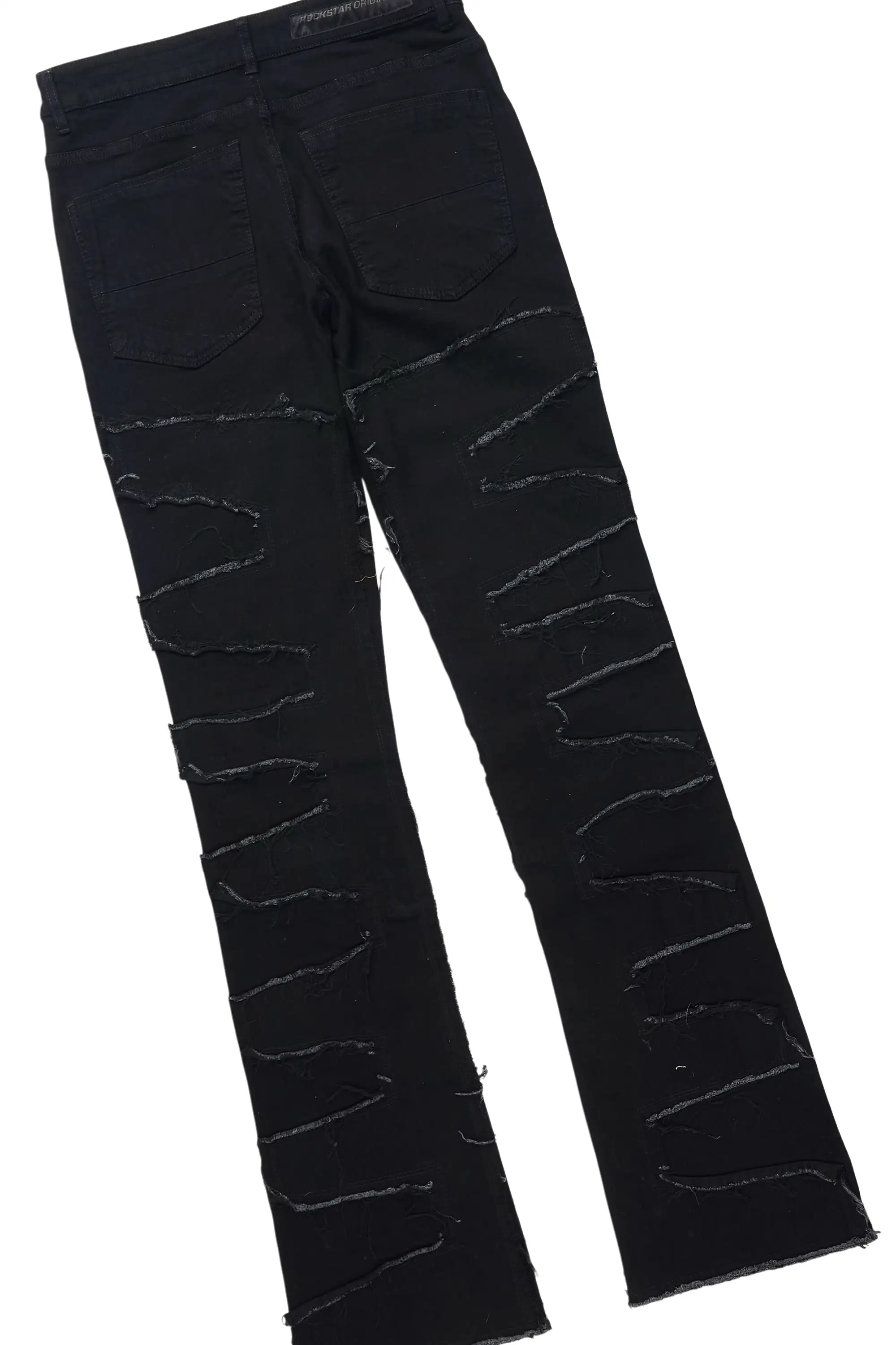 Saxon Black/Green Hoodie/Stacked Flare Jean Set - Image 8