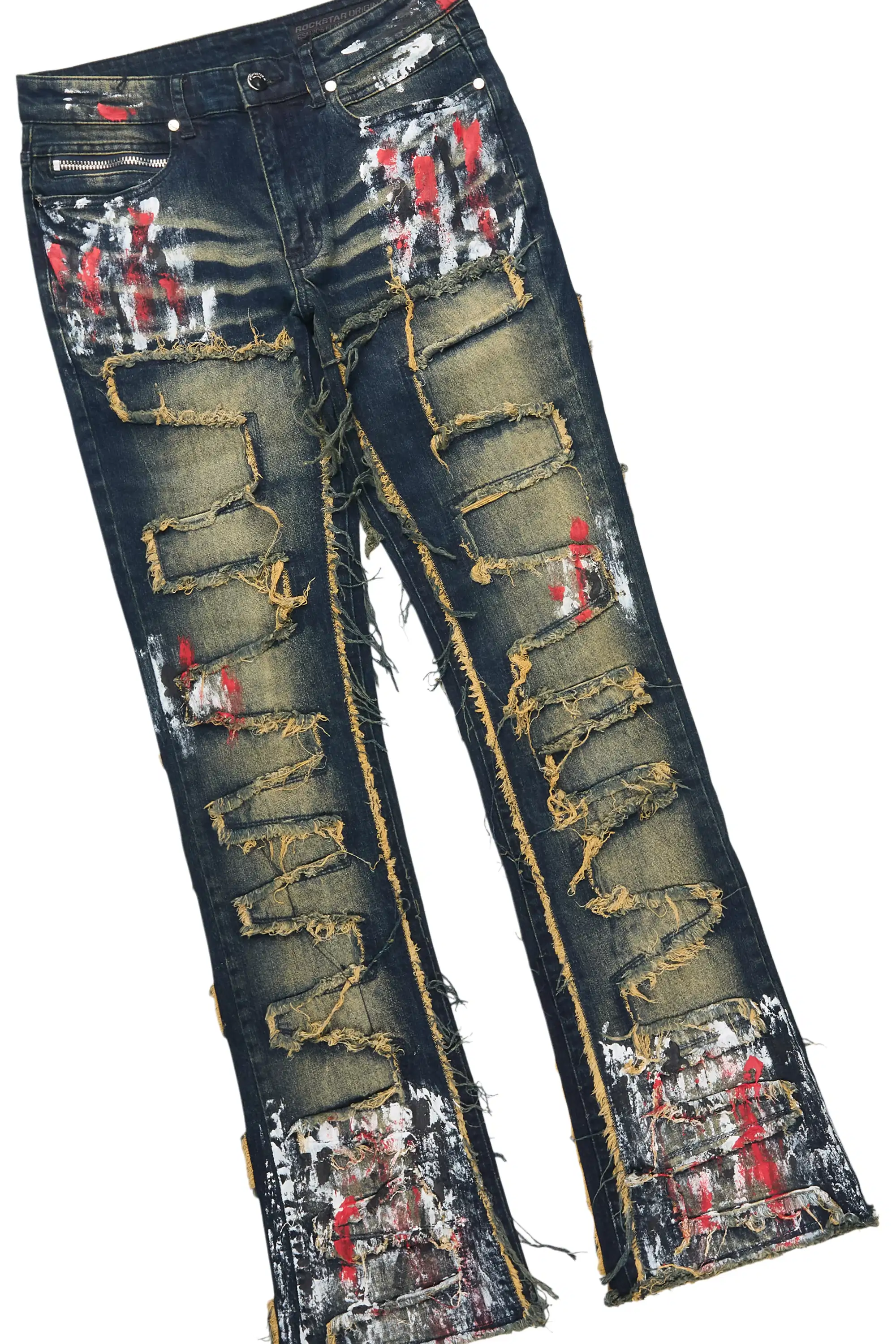 Saxon Red/Tint Hoodie/Stacked Flare Jean Set - Image 4