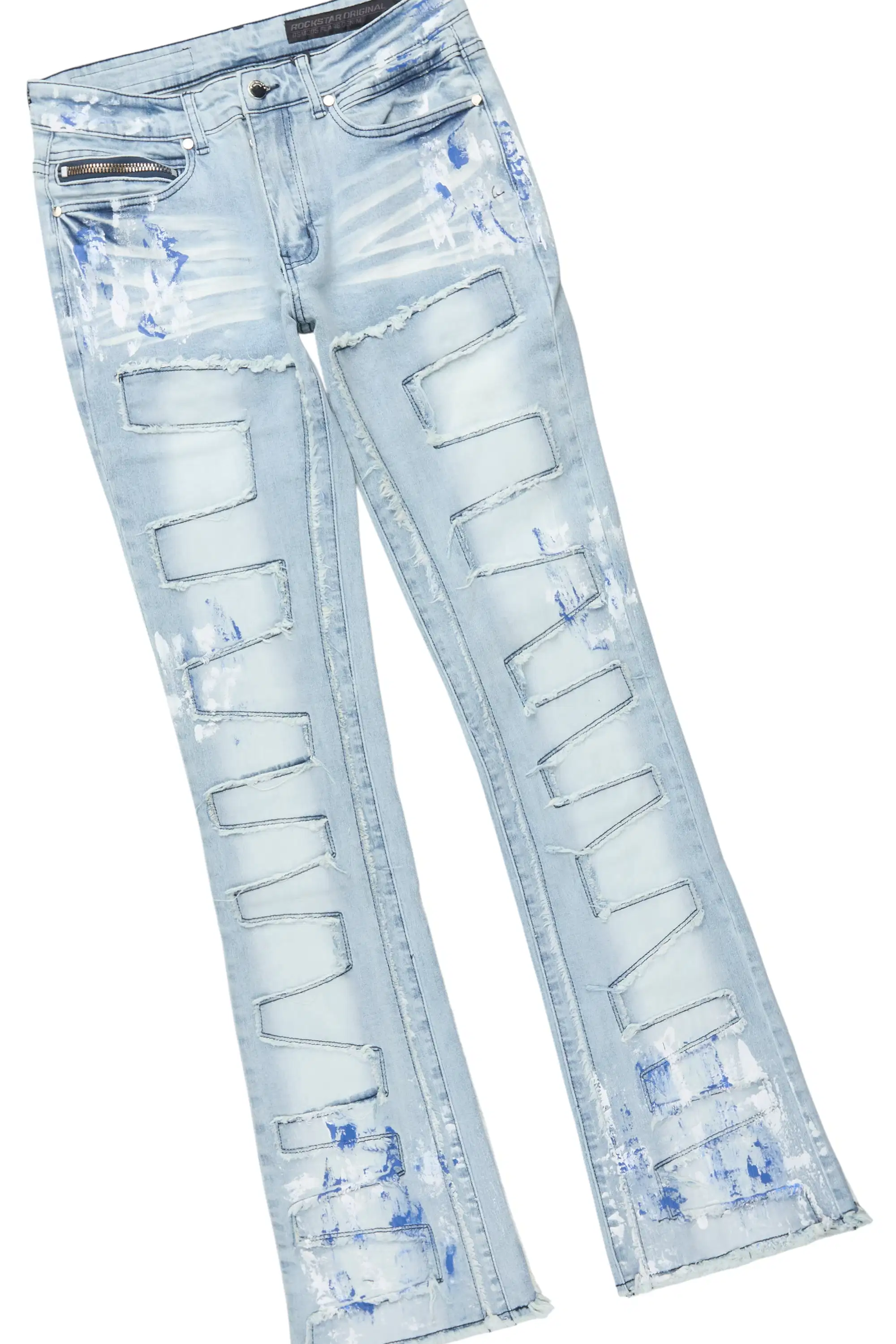 Saxon Royal/Blue Hoodie/Stacked Flare Jean Set - Image 7