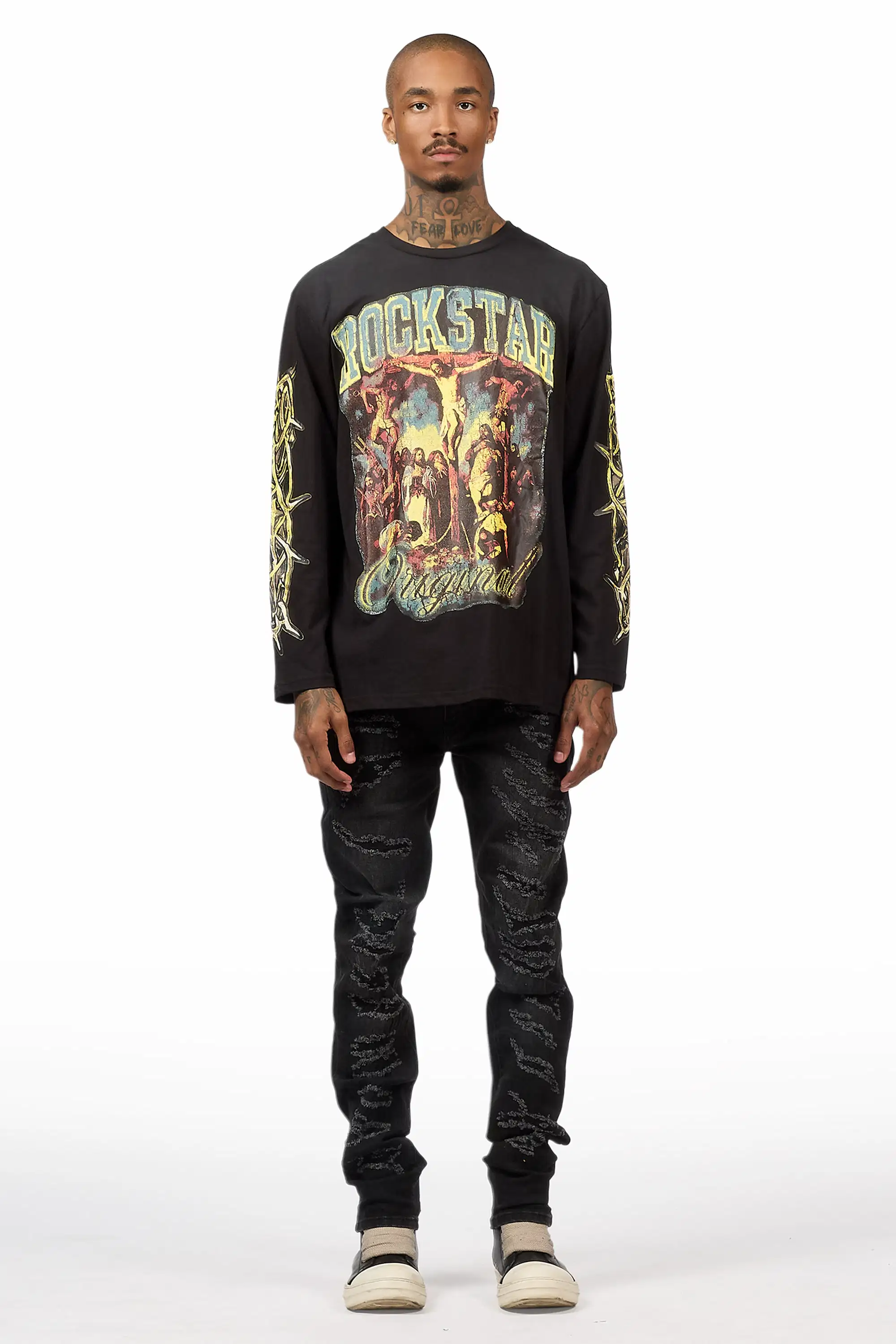 Waller Black Long Sleeve & Jeremiah Black Wash Skinny Fit Jean Bundle - Image 2