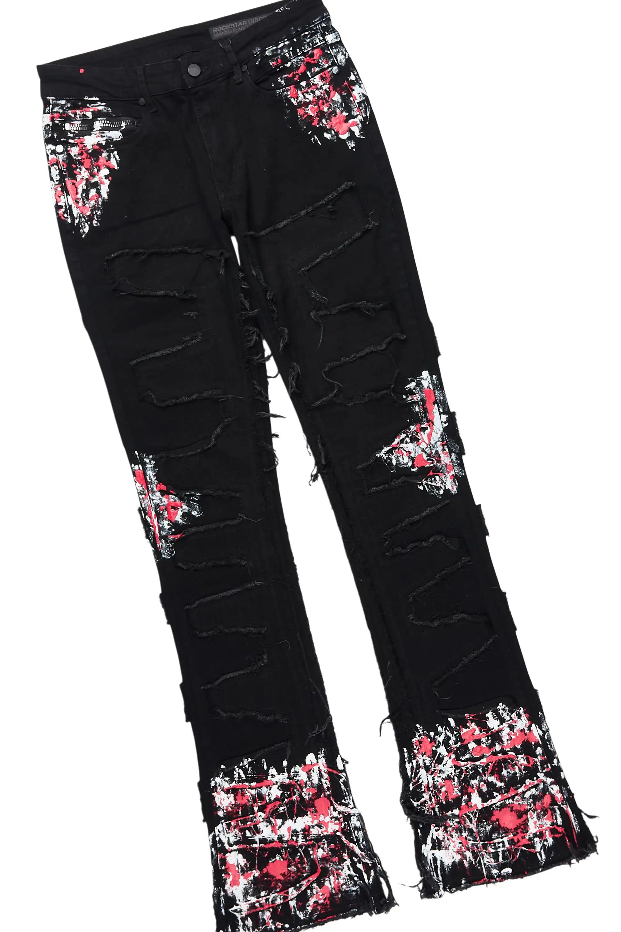 Amos Red/Black Windbreaker/Stacked Flare Jean - Image 7