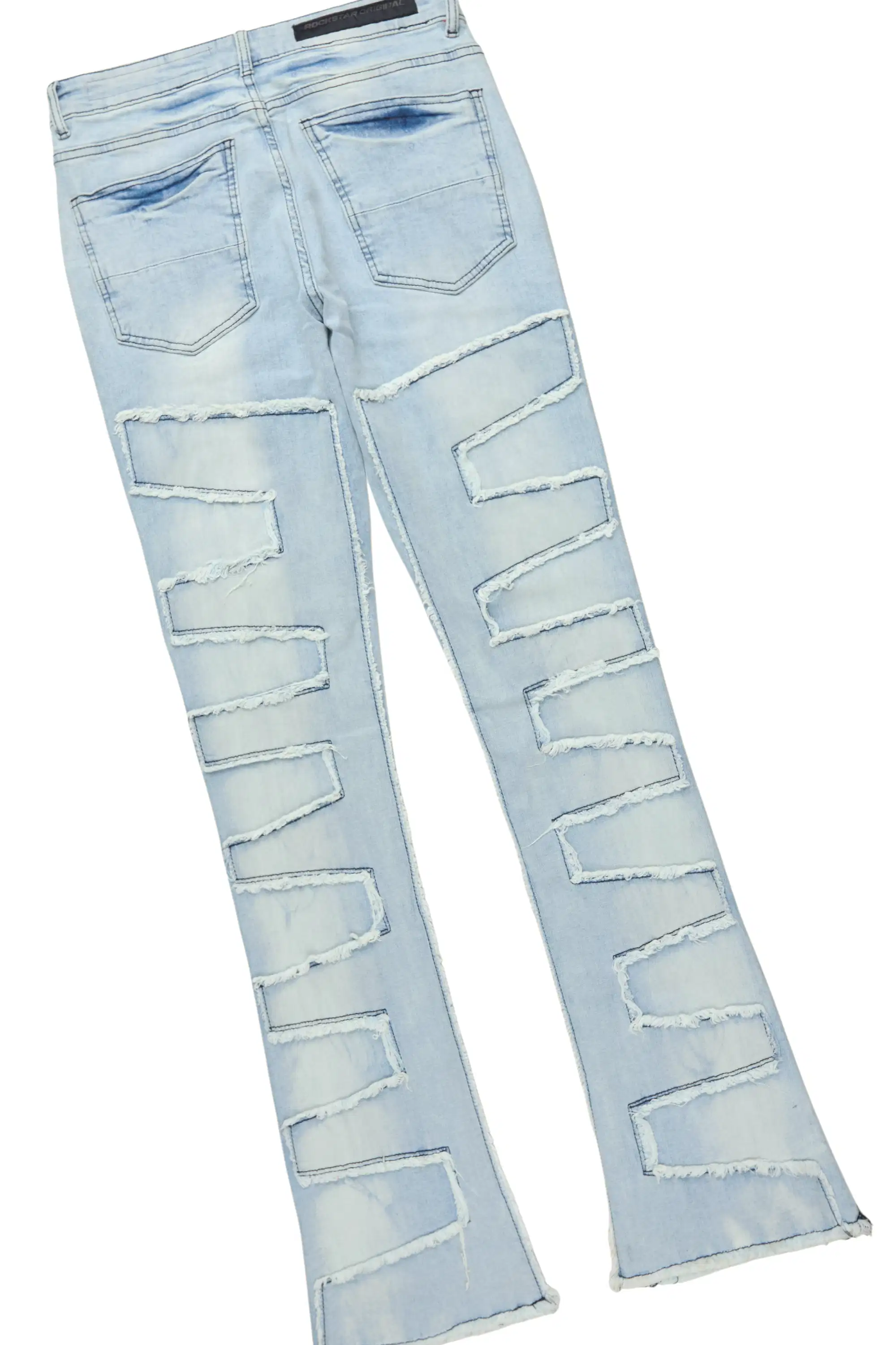 States 2.0 Heather Grey/Light Blue Hoodie/Stacked Flare Jean Set - Image 4