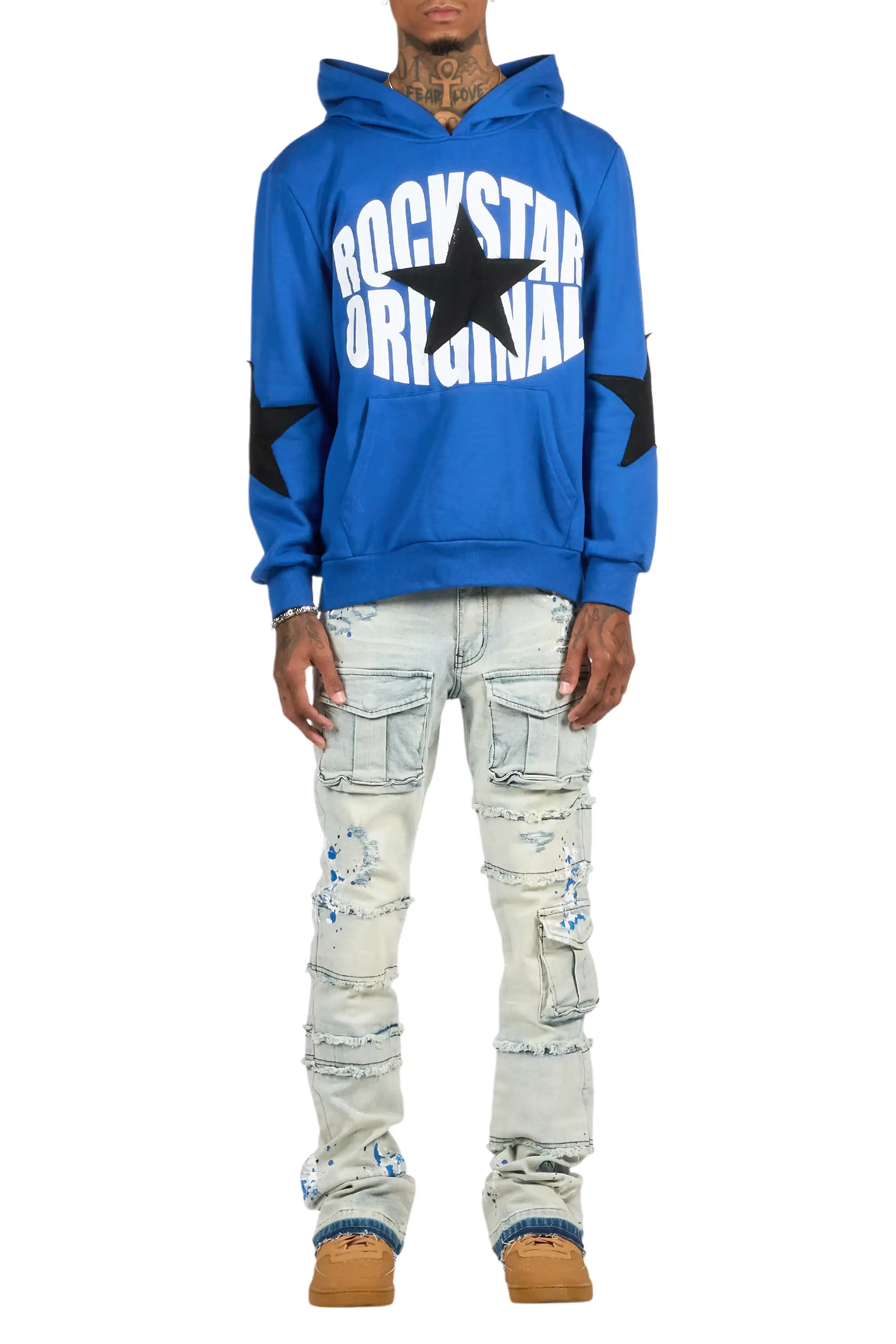 States 2.0 Royal/Light Blue Hoodie/Stacked Flare Jean Set - Image 9