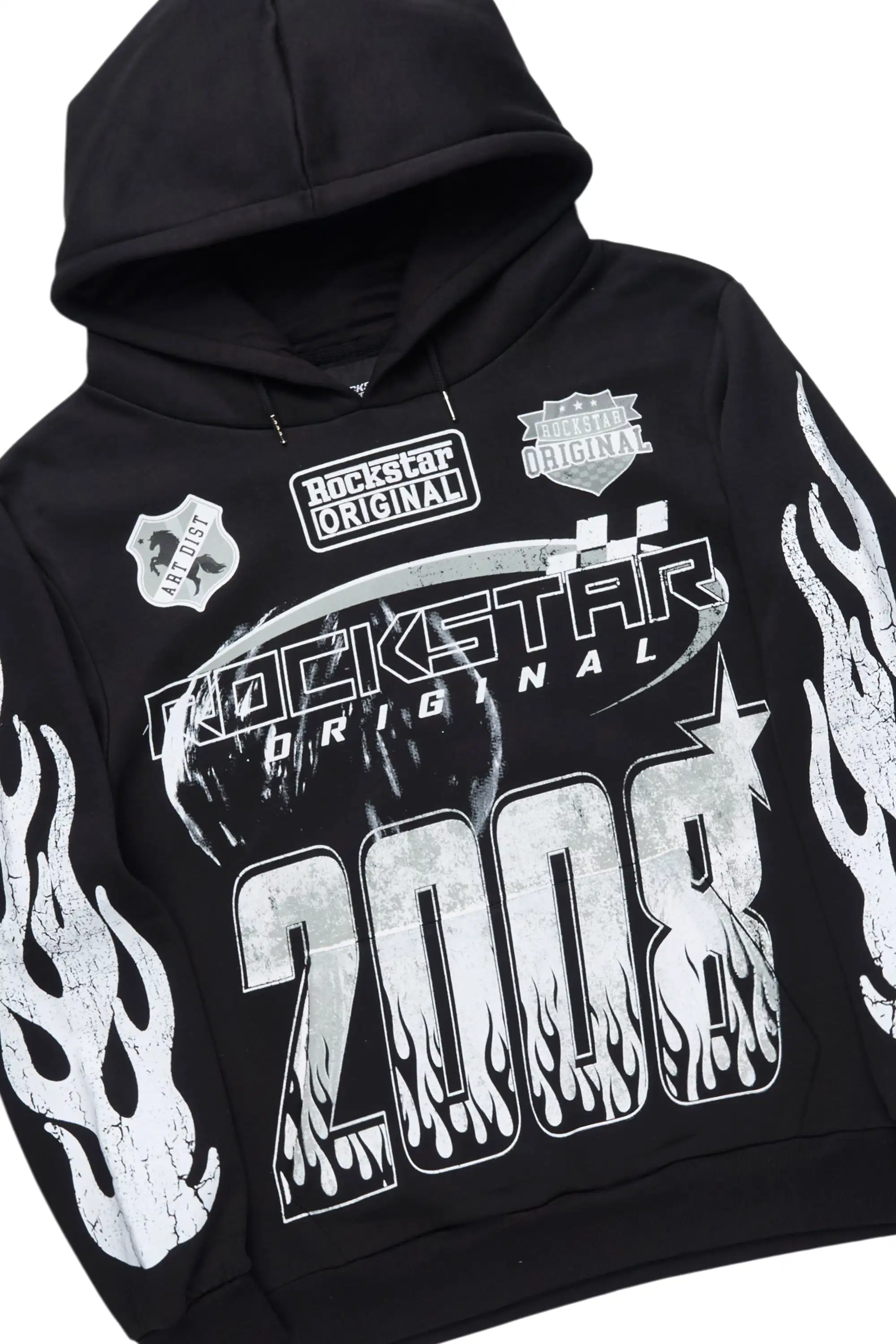 Amos Black/Black Hoodie/Stacked Flare Jean Set - Image 6