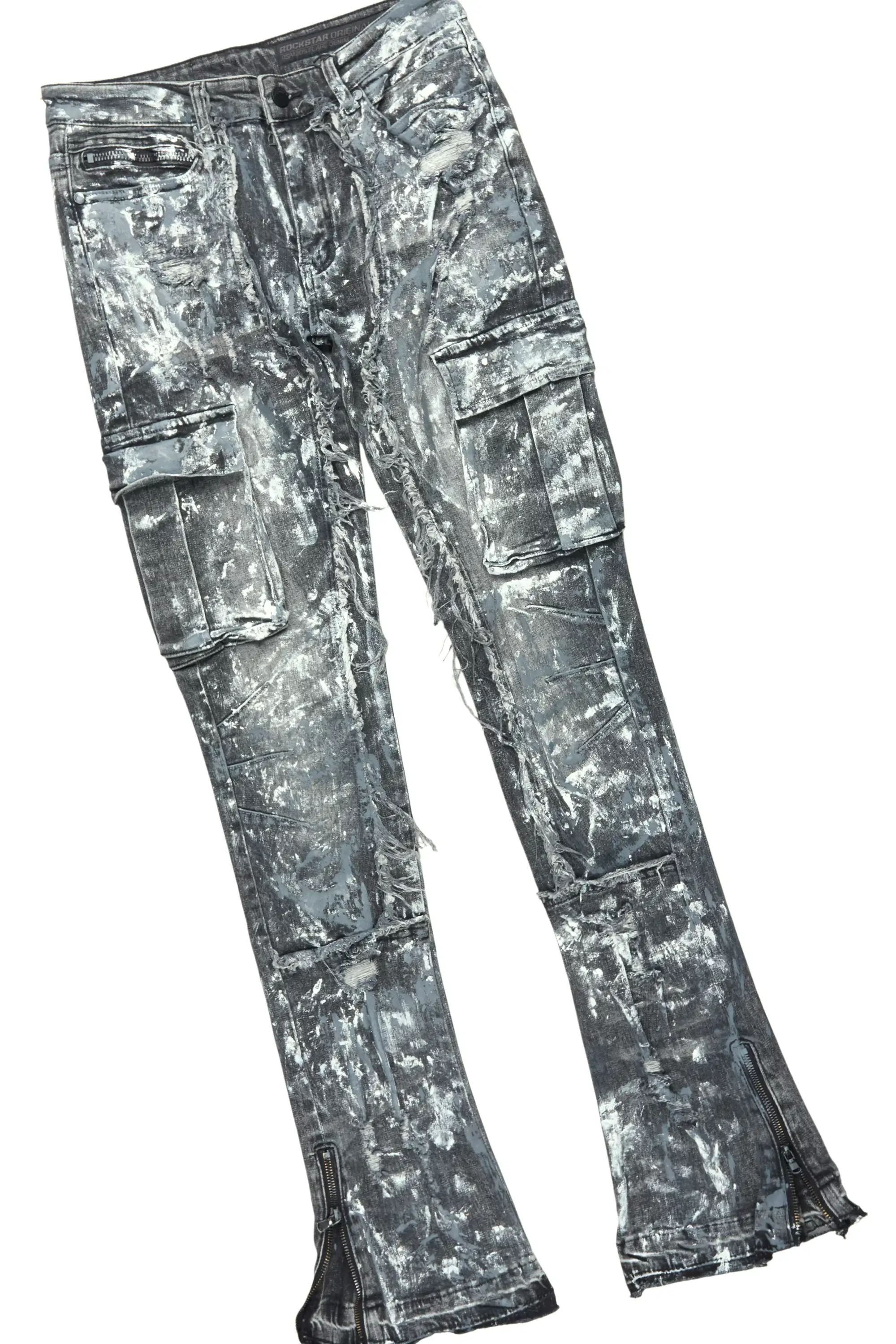 Andros Grey/Dark Grey Mohair Hoodie/Stacked Flare Jean Set - Image 7