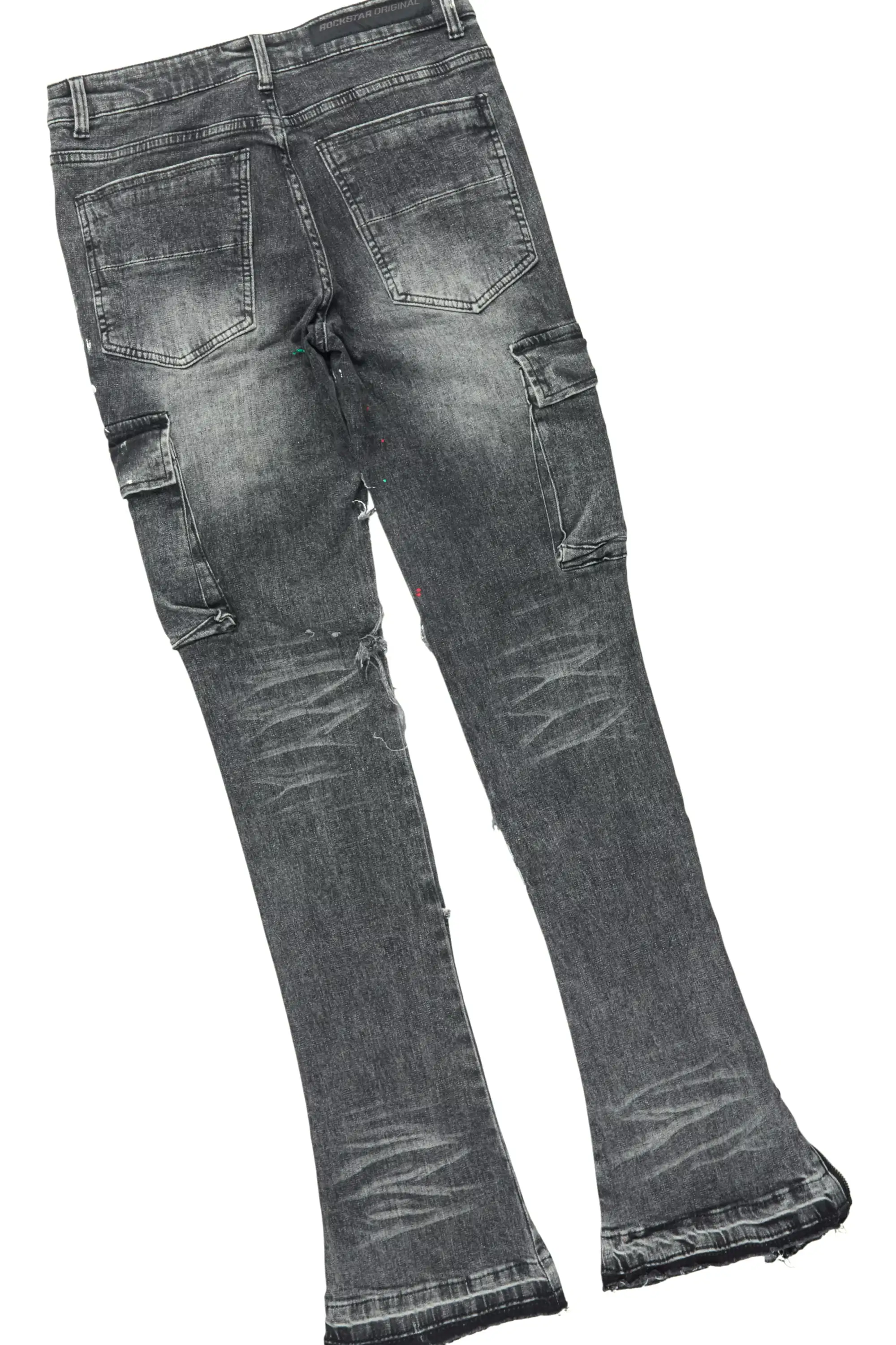 Andros Grey/Dark Grey Mohair Hoodie/Stacked Flare Jean Set - Image 8