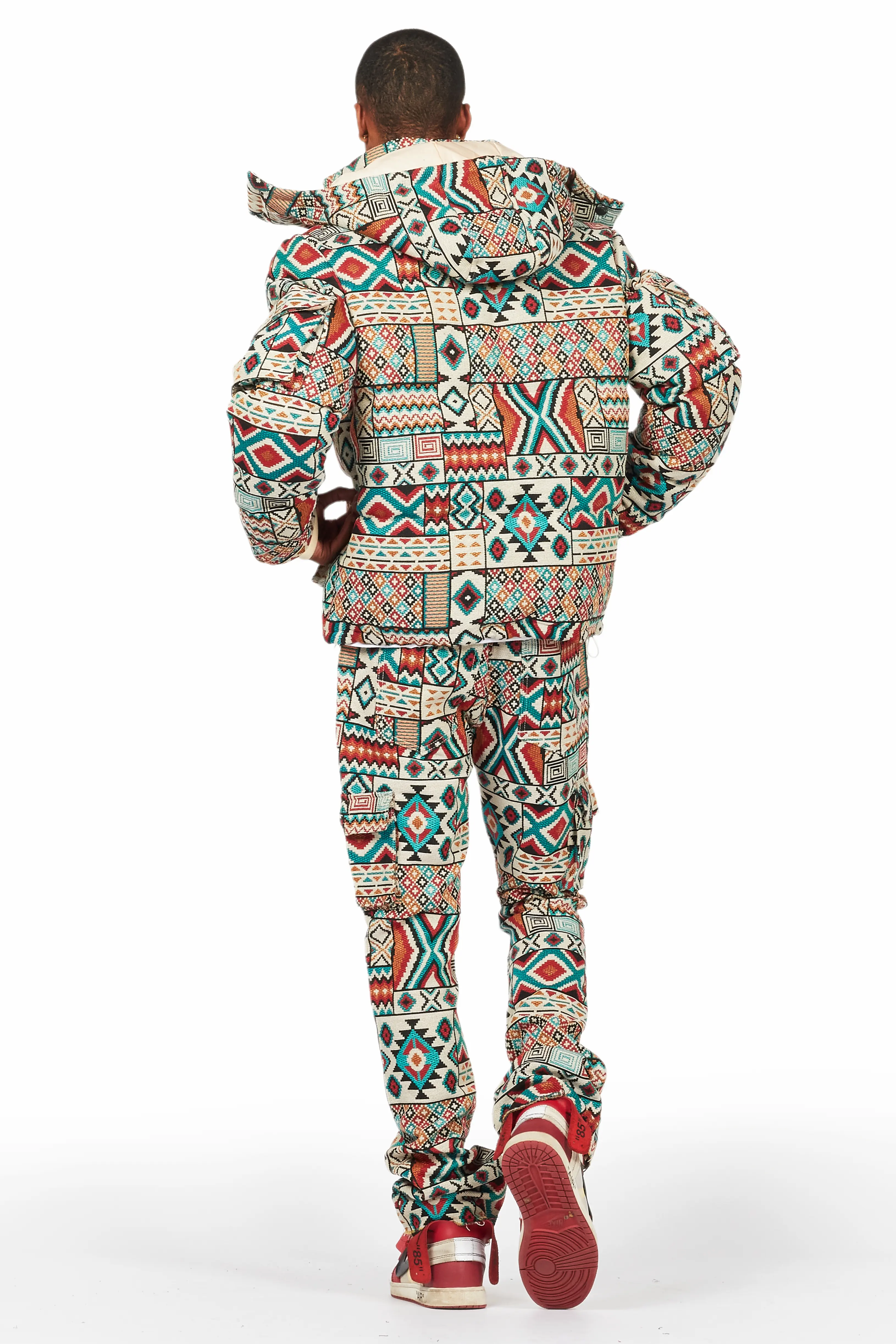 Nard Beige Multi Puffer & Nard Tapestry Jean Bundle - Image 4