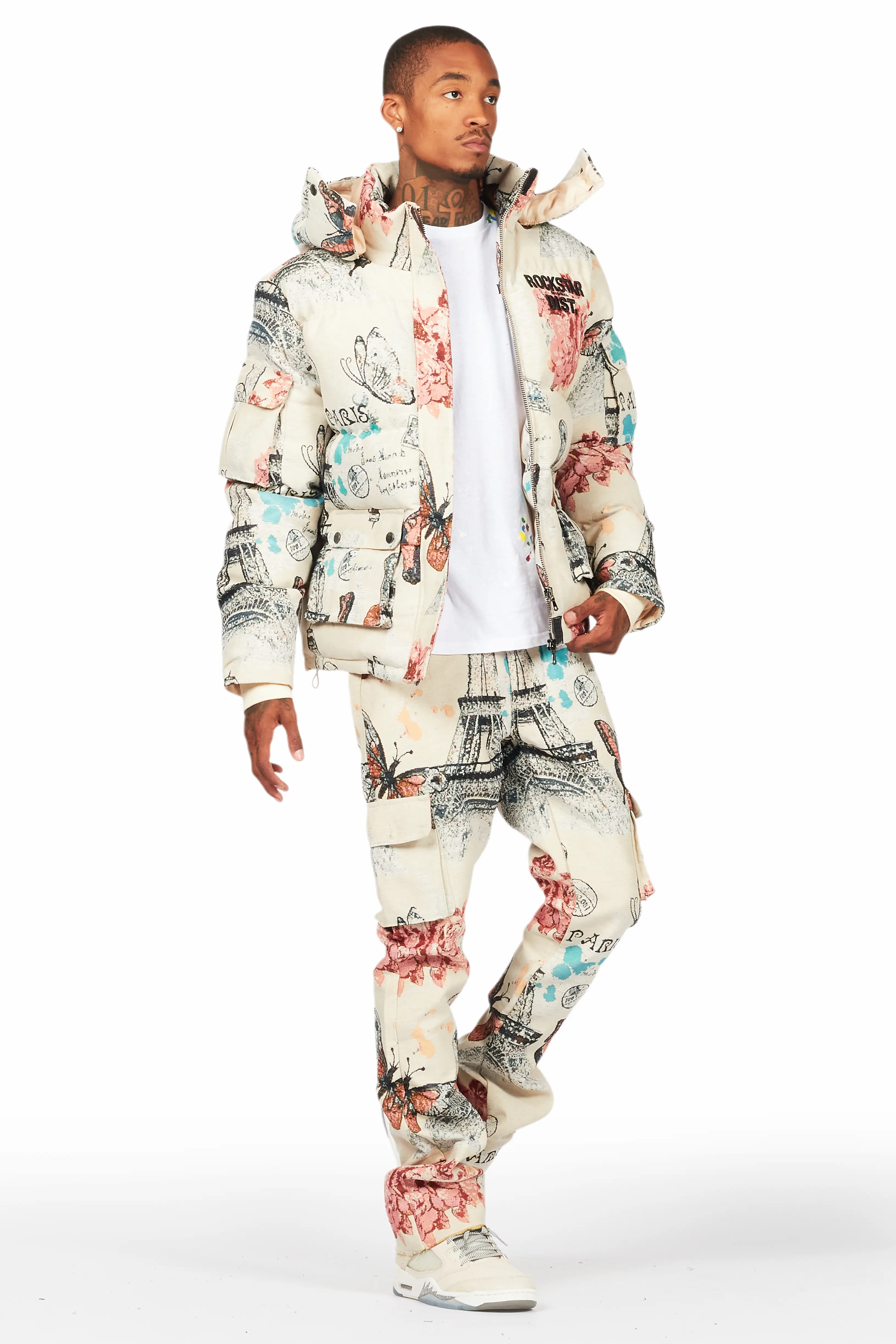 Lamont Beige Multi Puffer & Lamont Tapestry Jean Bundle - Image 7