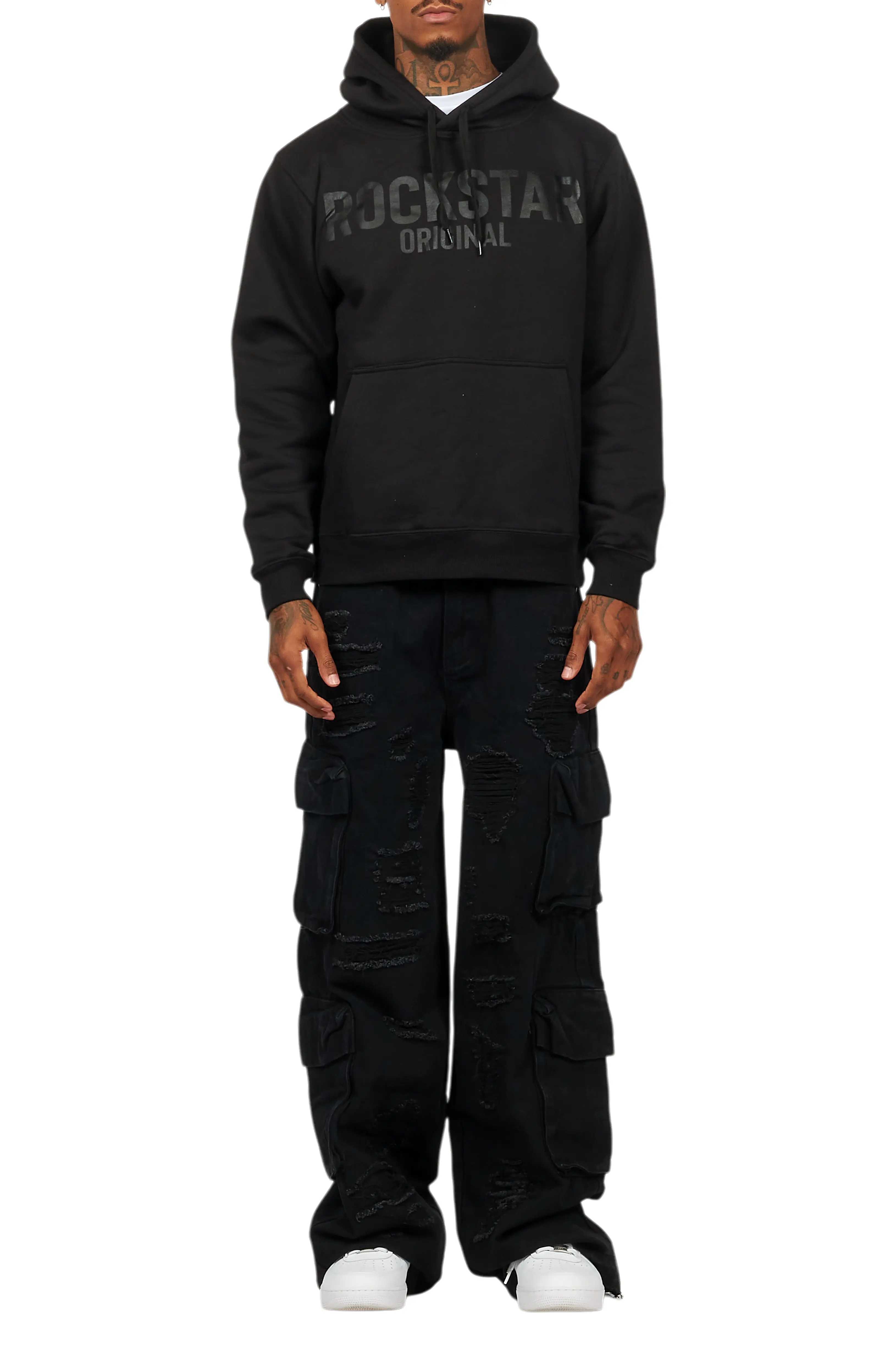 Basic Trio Black Stacked Flare Jean Set - Image 13