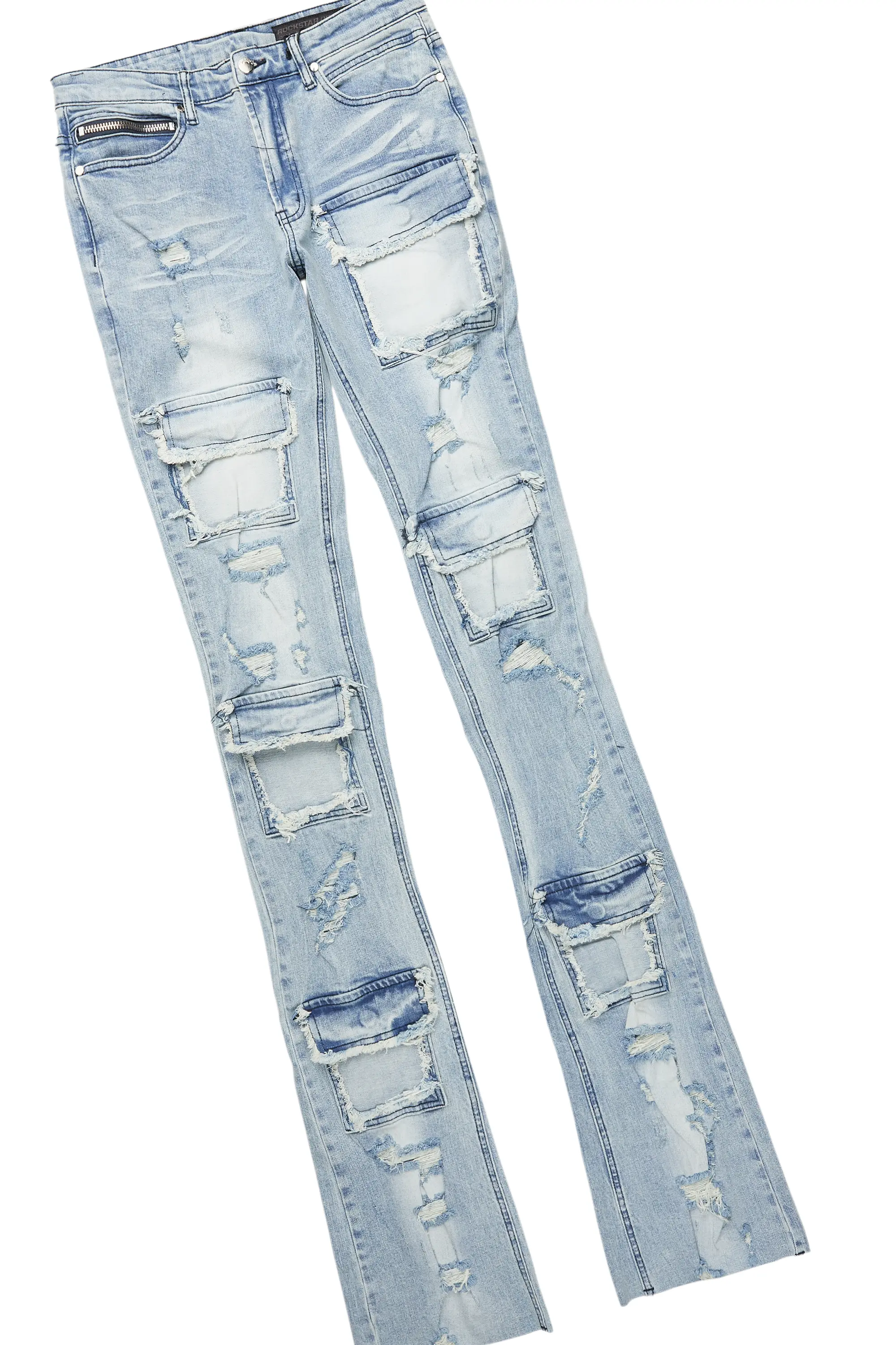 Basic Trio Royal Blue Super Stacked Flare Jean Set - Image 8