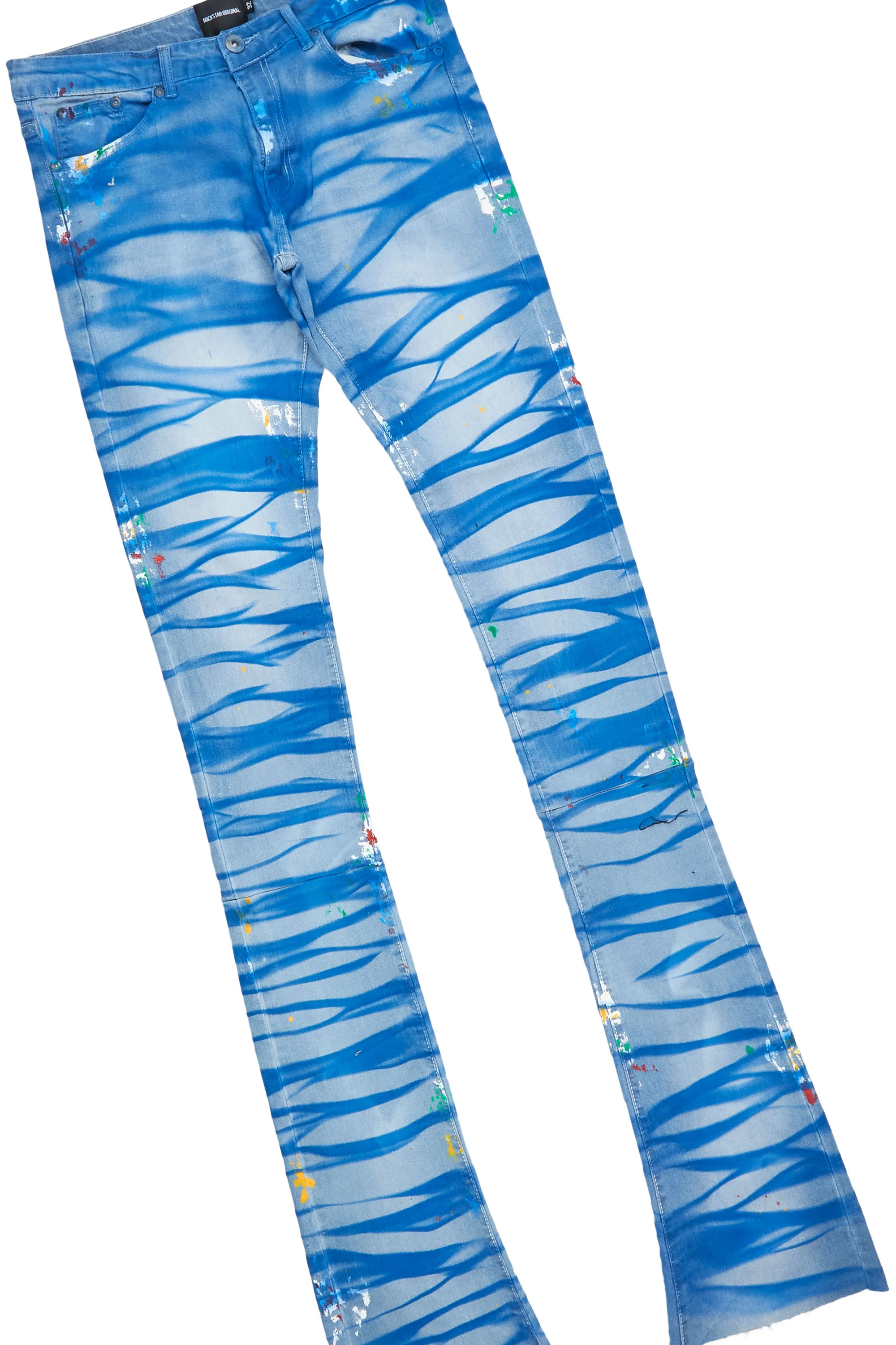 Amell Blue Graphic T-Shirt/Super Stacked Flare Jean Set - Image 5
