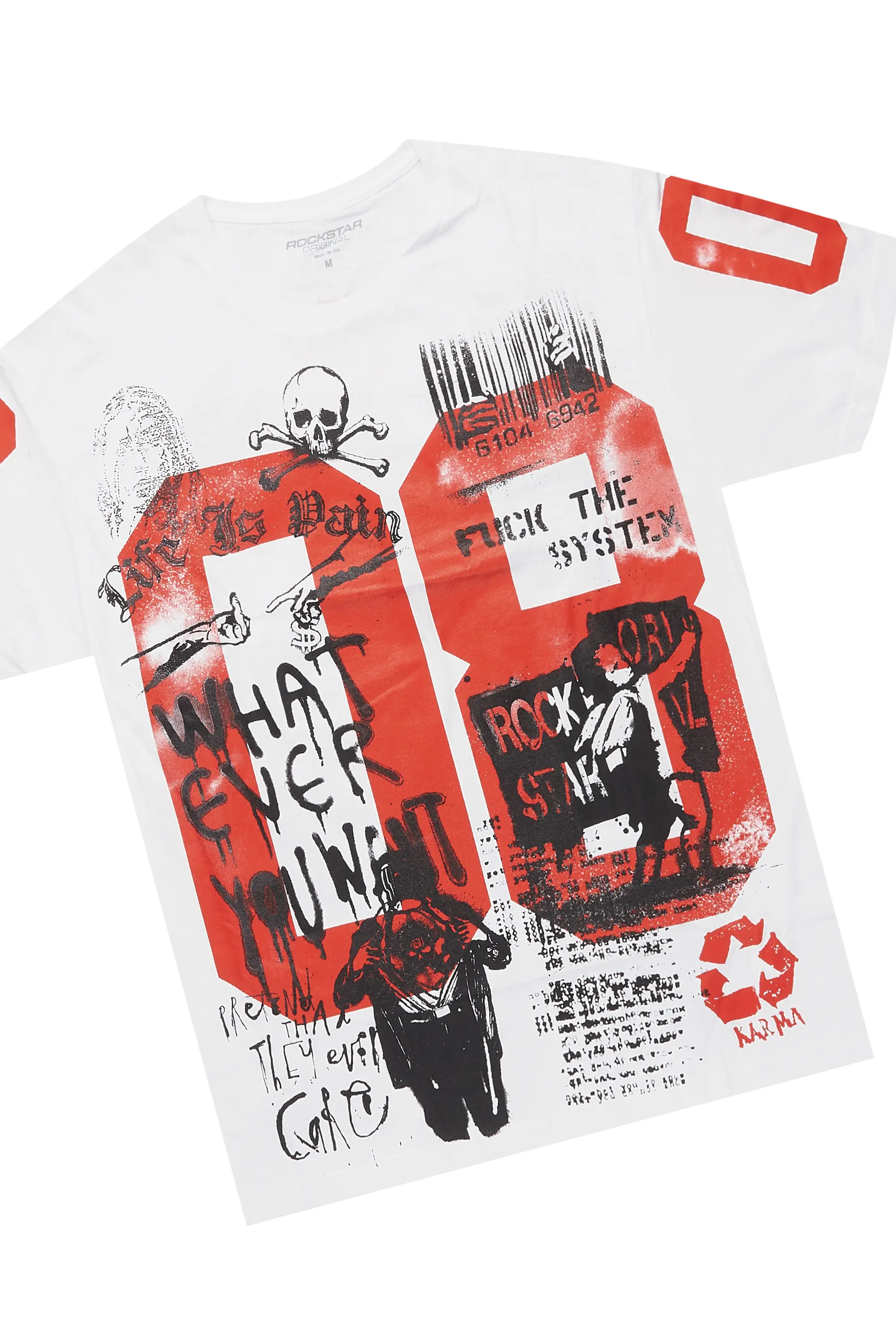 Grill White/Red Oversized Graphic T-Shirt/Dag Stacked Flare Jean Set - Image 7