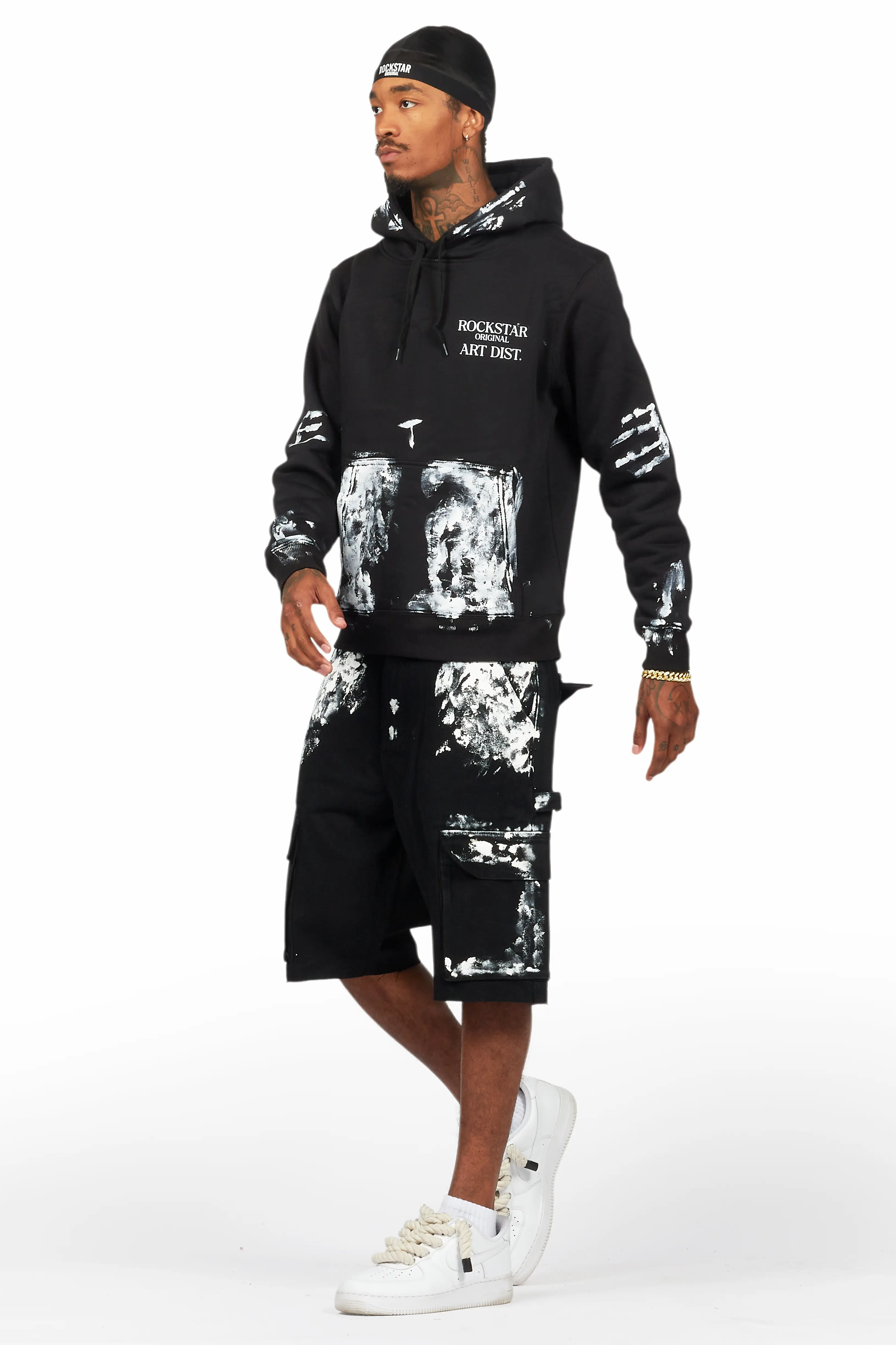 Filip Black Hoodie/Denim Short Set - Image 5