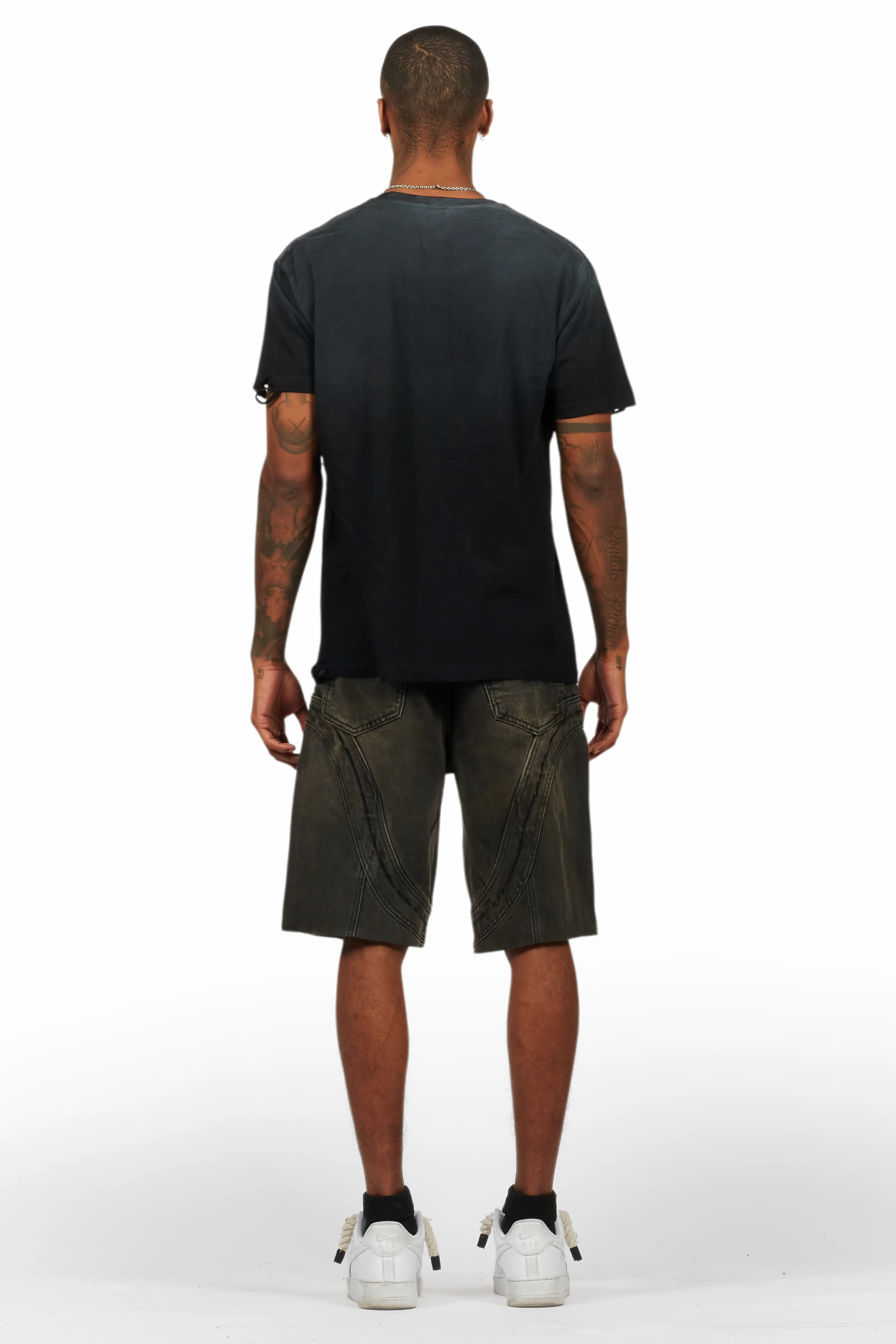 Gonen Black T-Shirt/Denim Short Set - Image 4