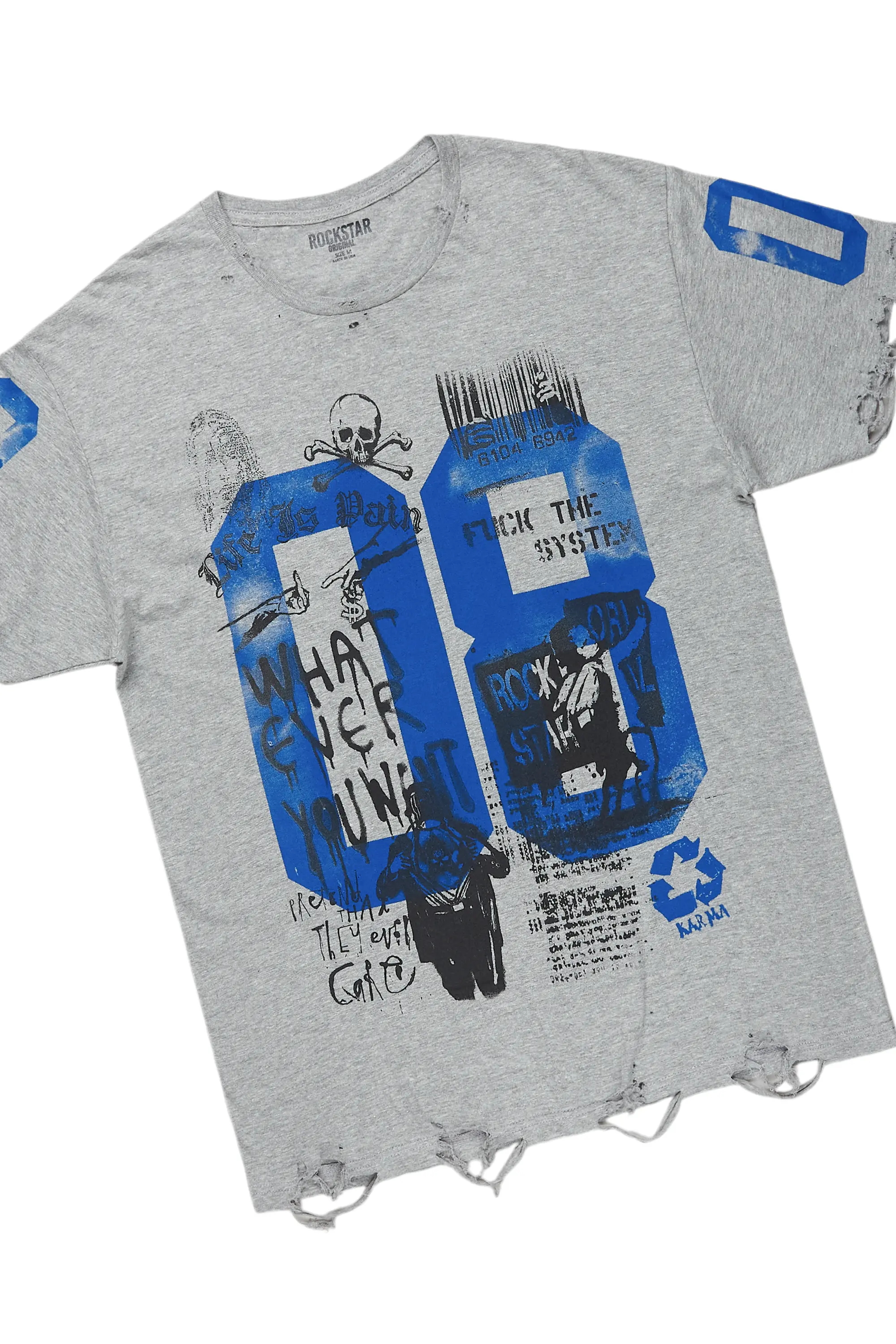 Grill Grey/Blue T-Shirt/Denim Short Set - Image 2