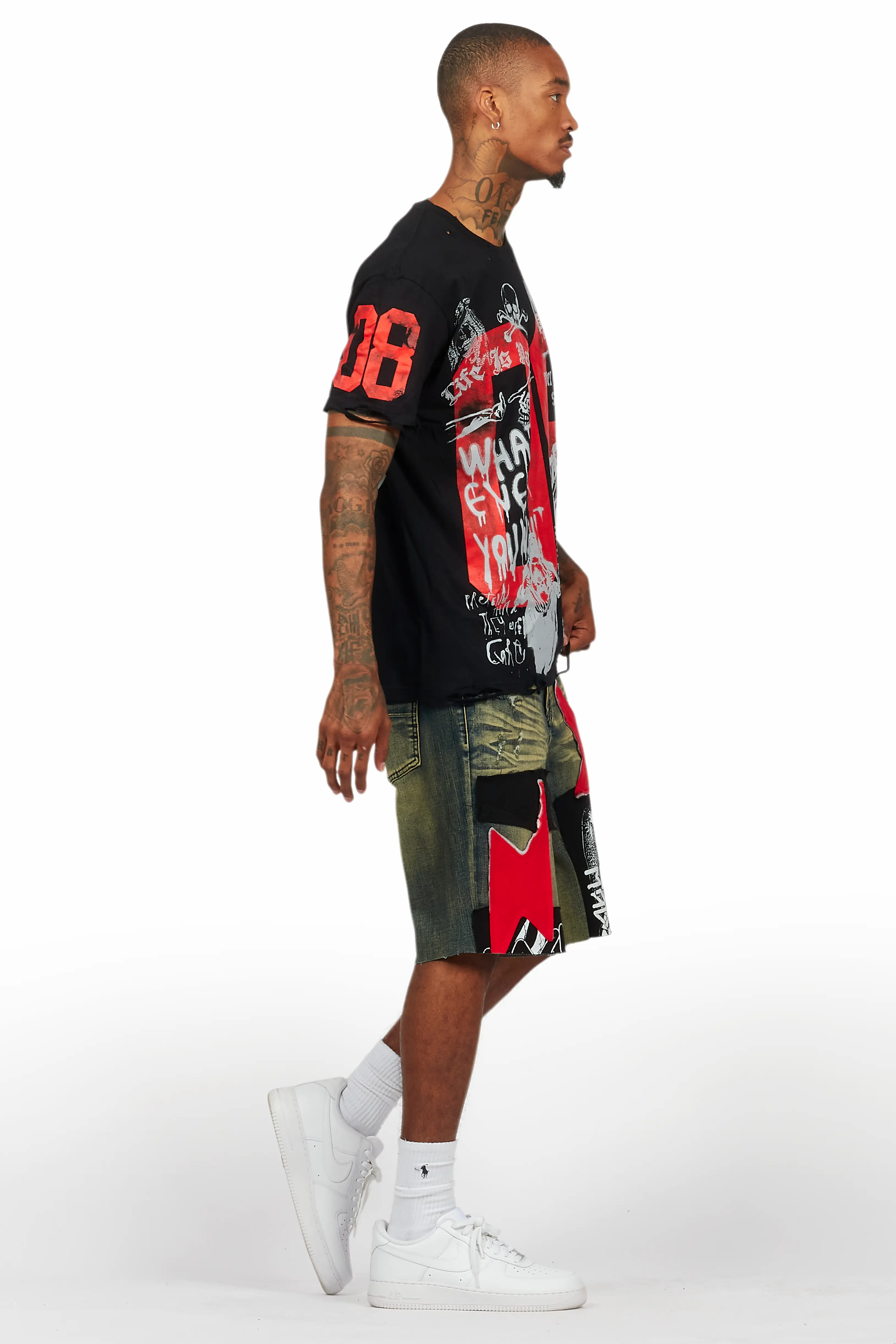 Grill Black/Tint T-Shirt/Denim Short Set - Image 3