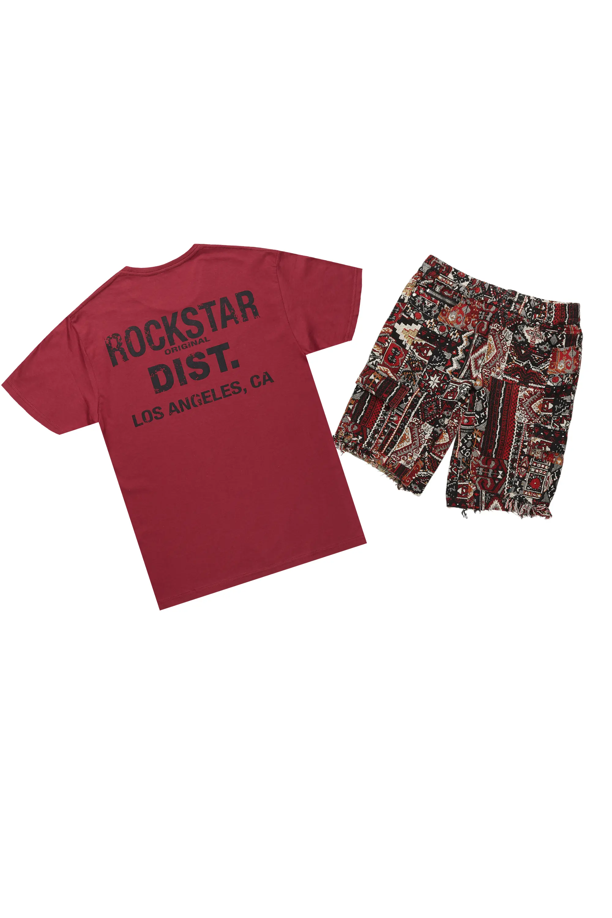 Lake Burgundy/Black T-Shirt/Tapestry Short Set