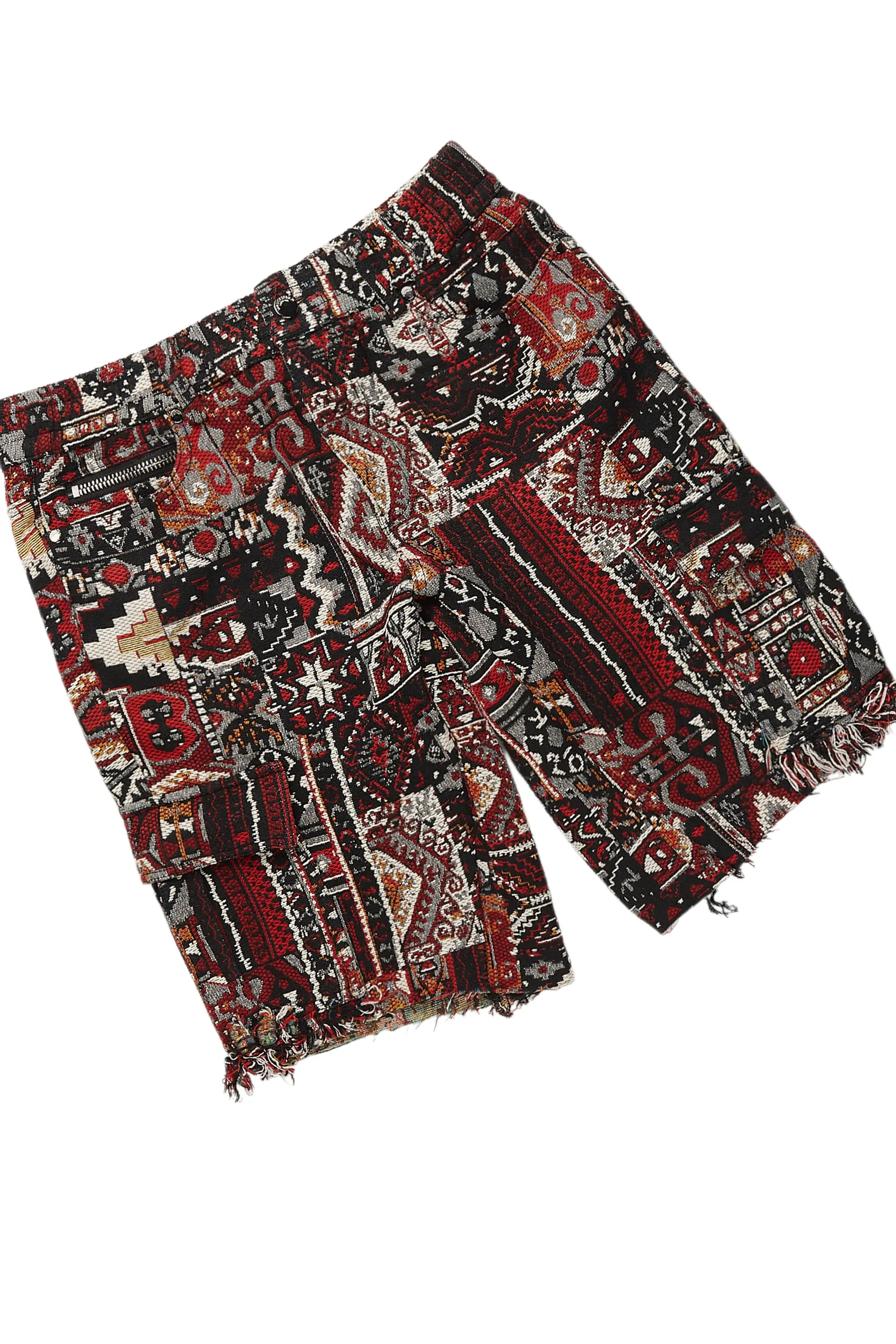 Lake Burgundy/Black T-Shirt/Tapestry Short Set - Image 9