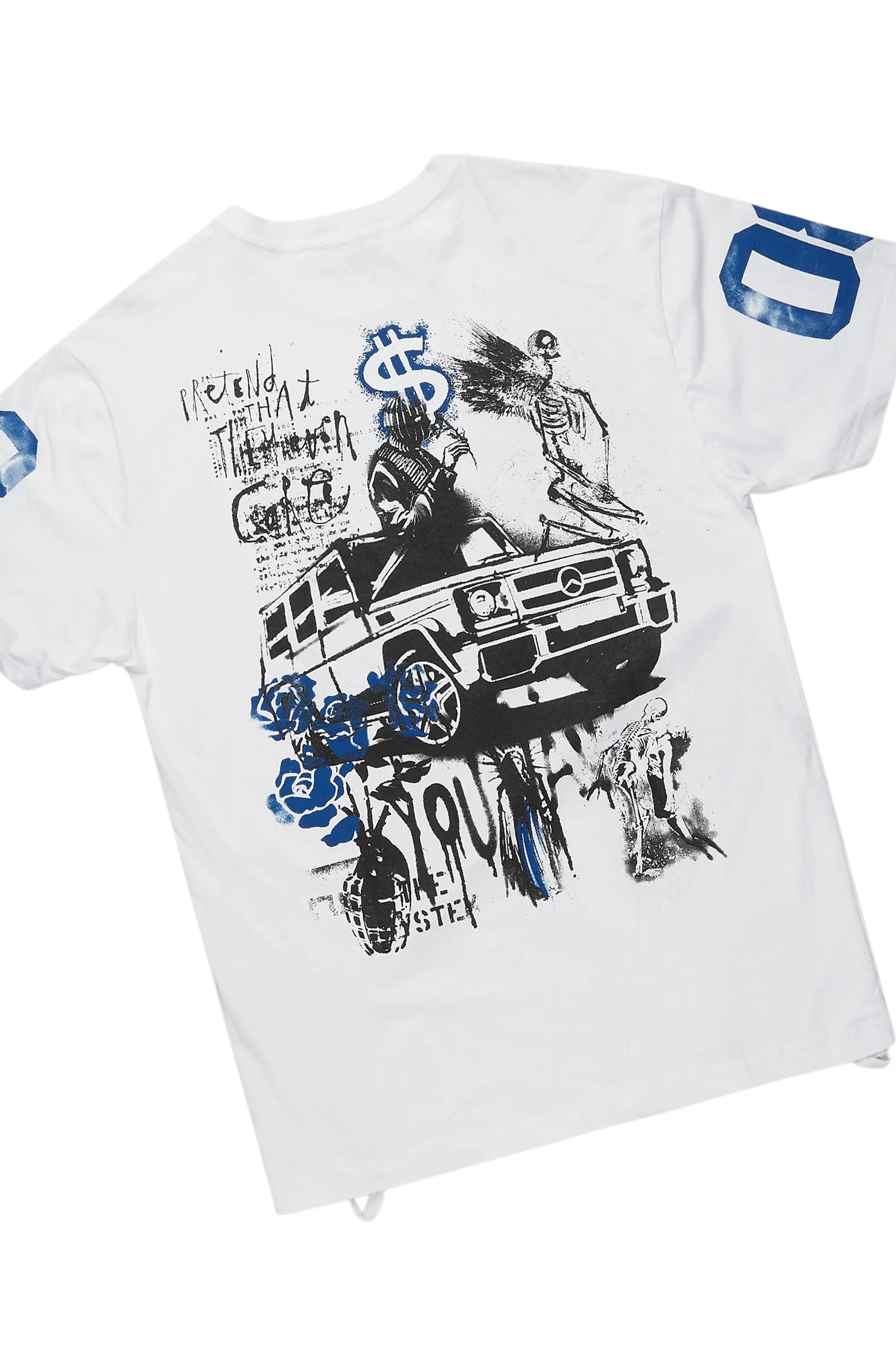 Grill White/Blue Tapestry T-Shirt/Denim Short Set - Image 6
