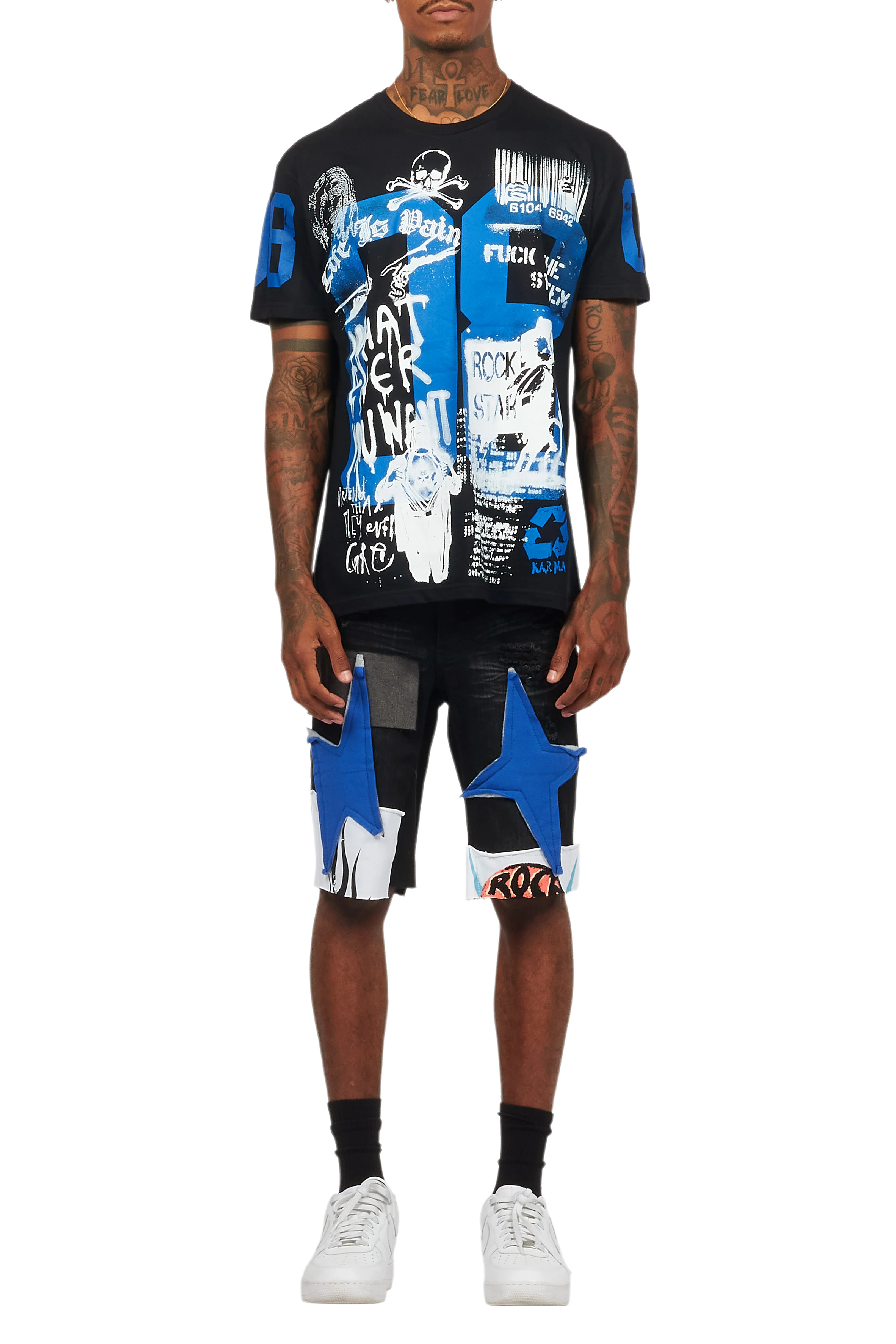 Grill Black/Blue T-Shirt/Denim Short Set - Image 12