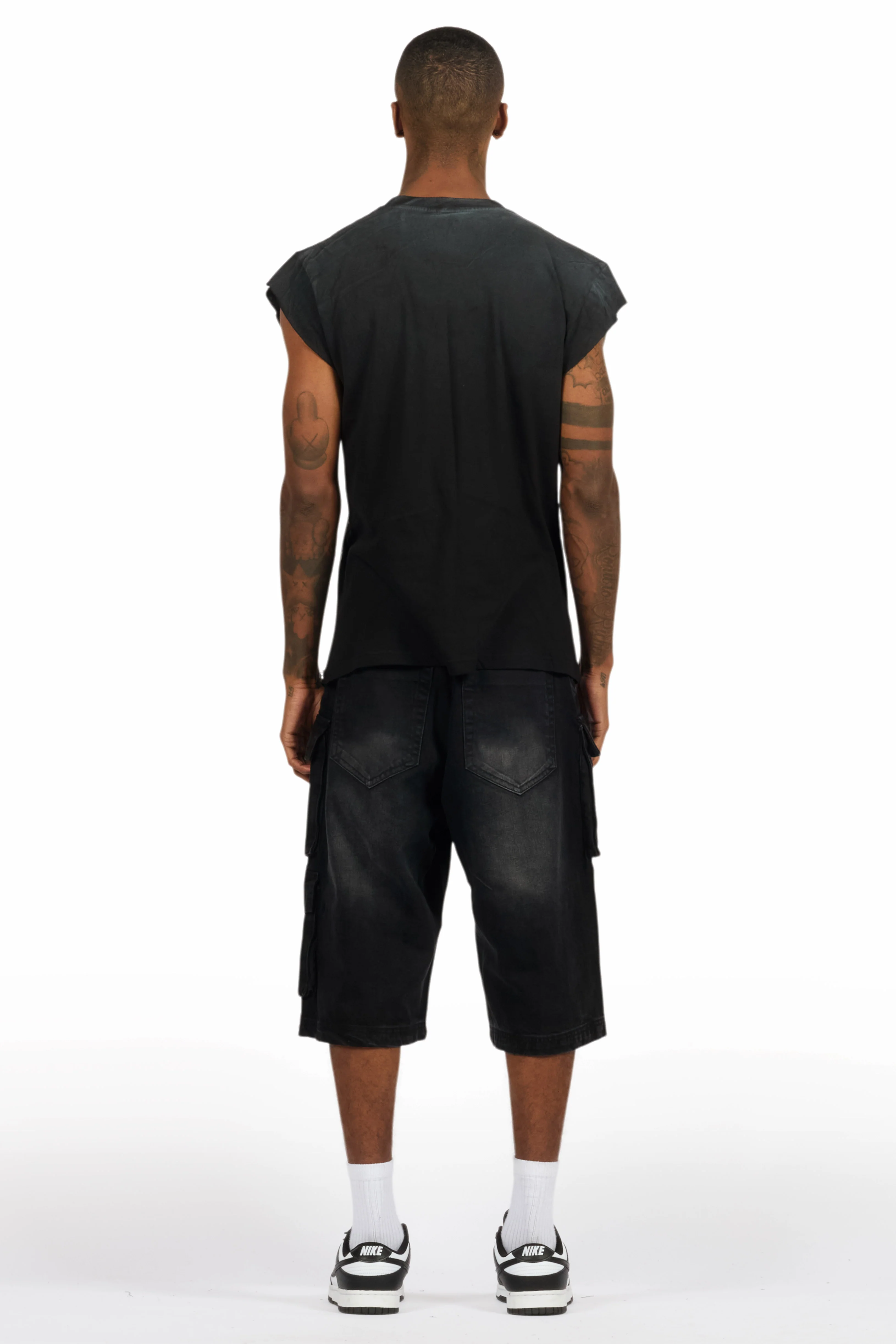Beno Black Muscle Tee/Denim Jort Set - Image 10