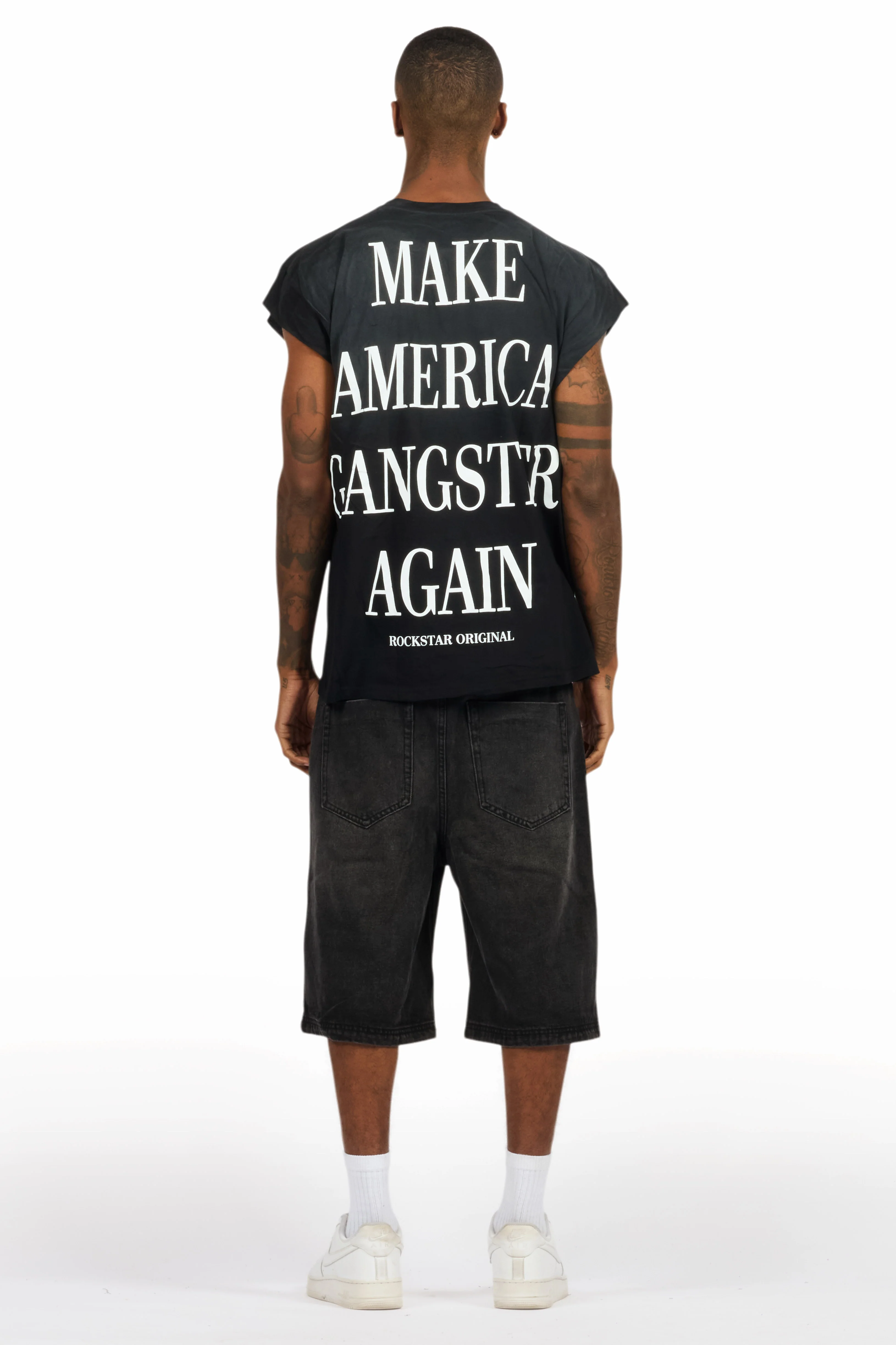 Drako Black Muscle Tee/Denim Jort Set - Image 7