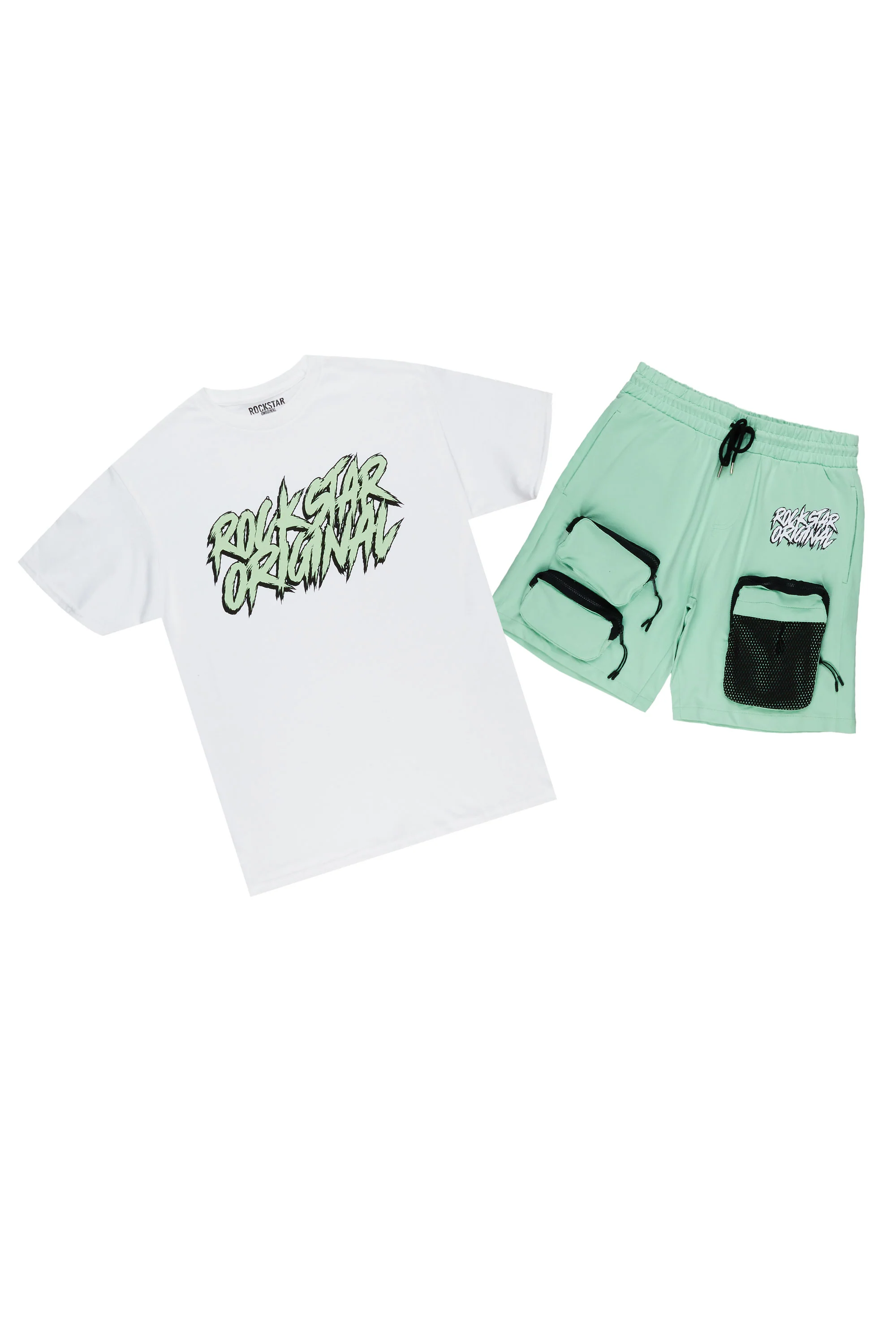 Zustrand White/Green T-Shirt Short Set - Image 5