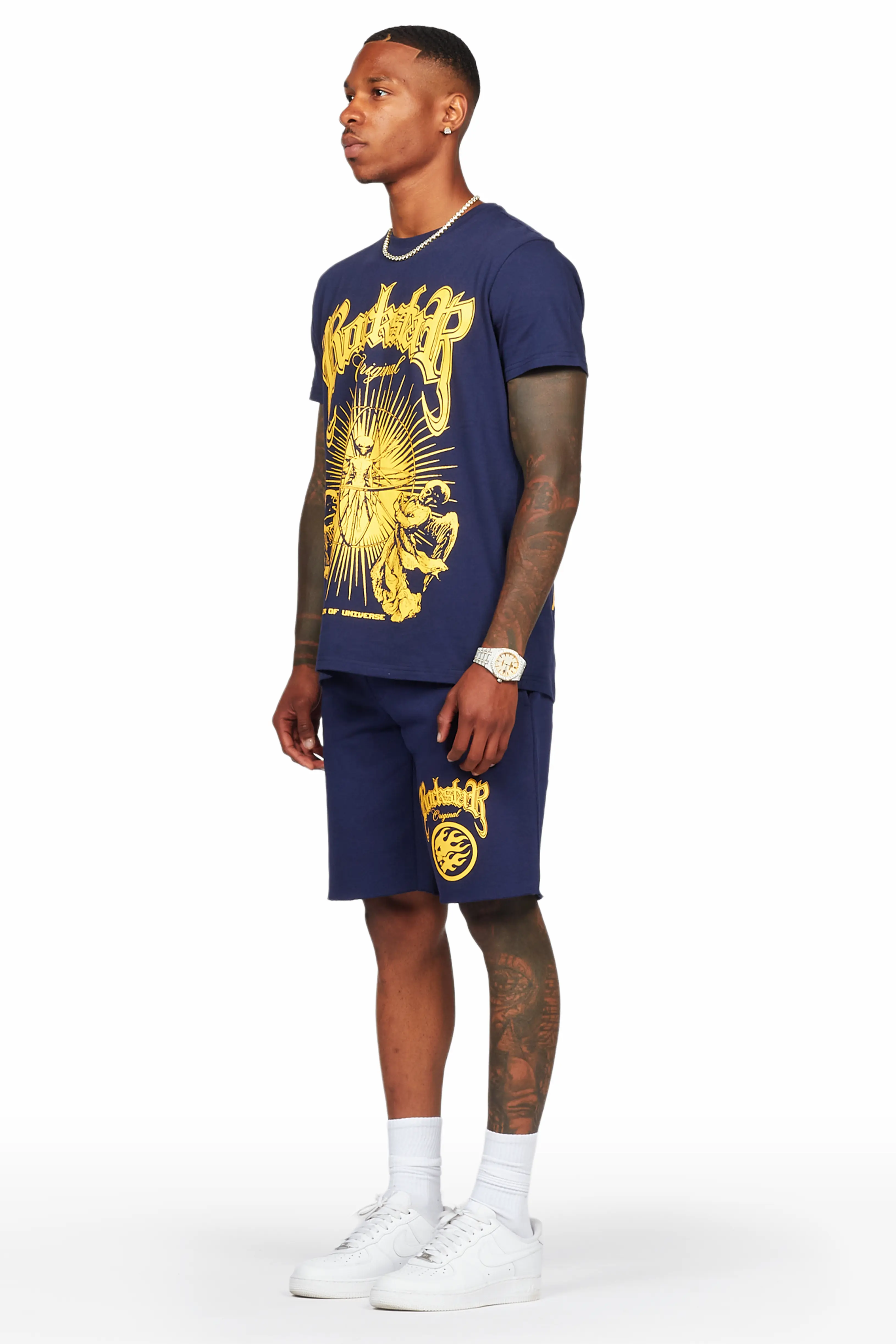 Yarden Navy T-Shirt/Short Set - Image 5