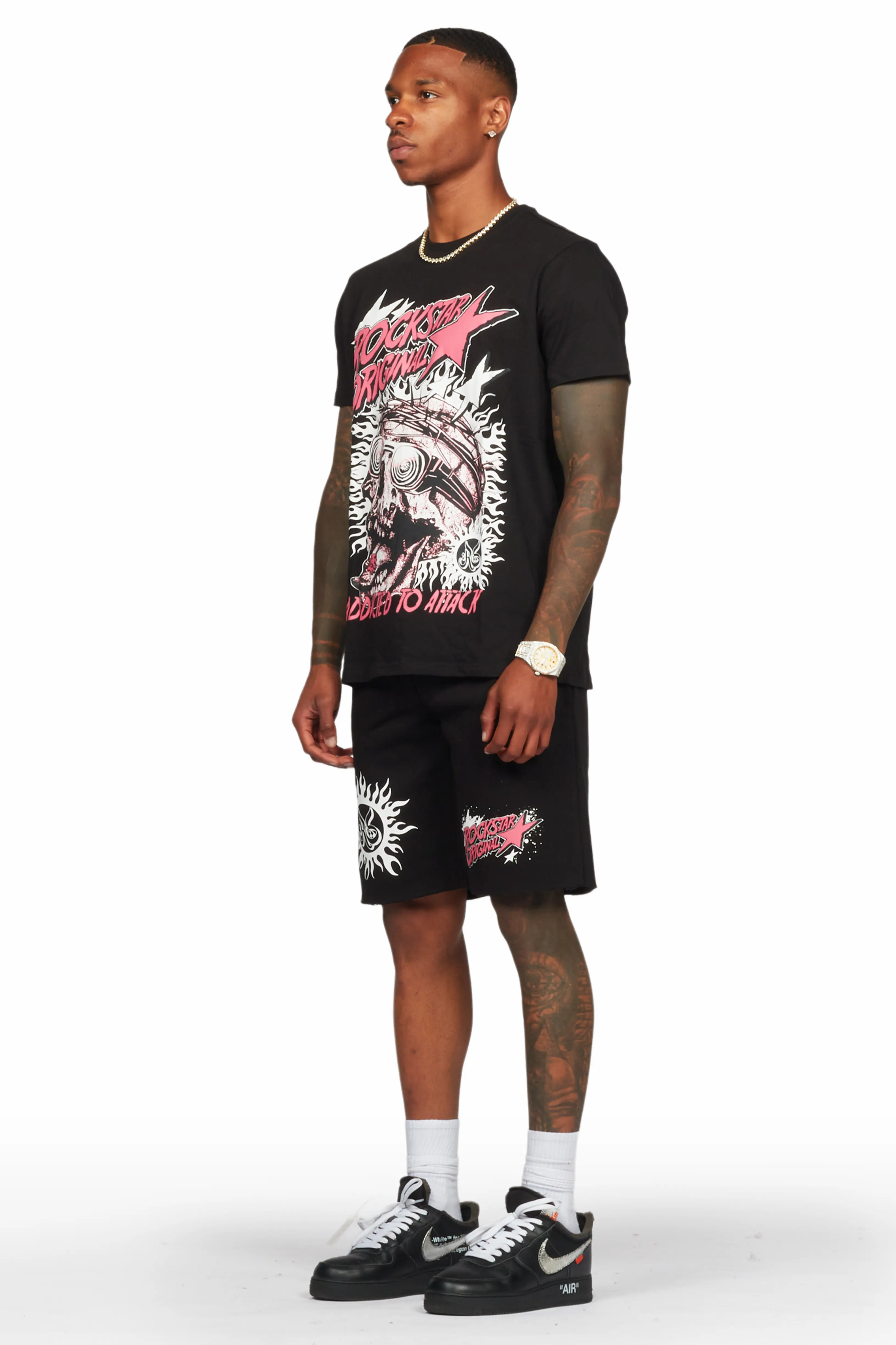 Austell Black T-Shirt/Short Set - Image 5