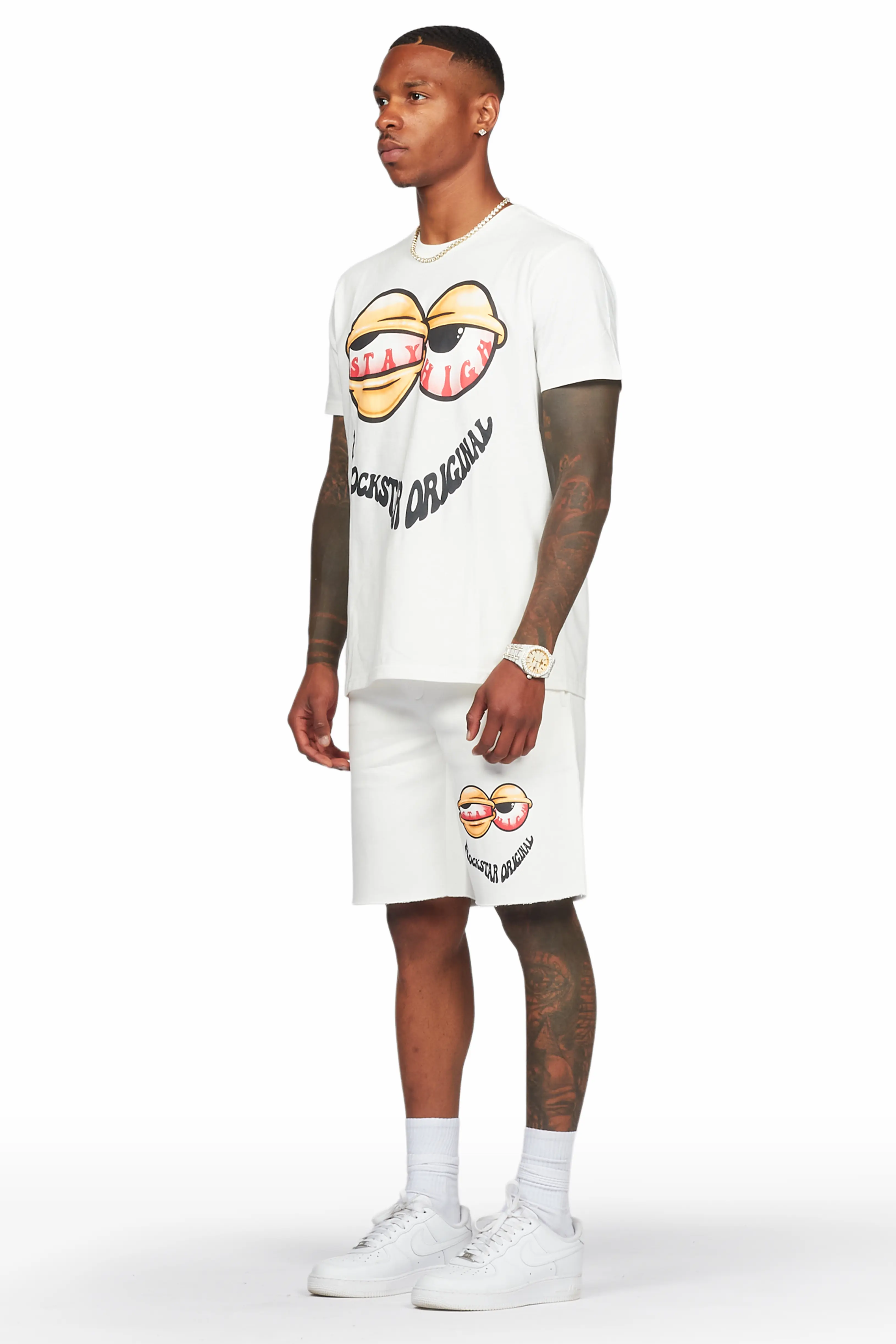 Highya White T-Shirt/Short Set - Image 3