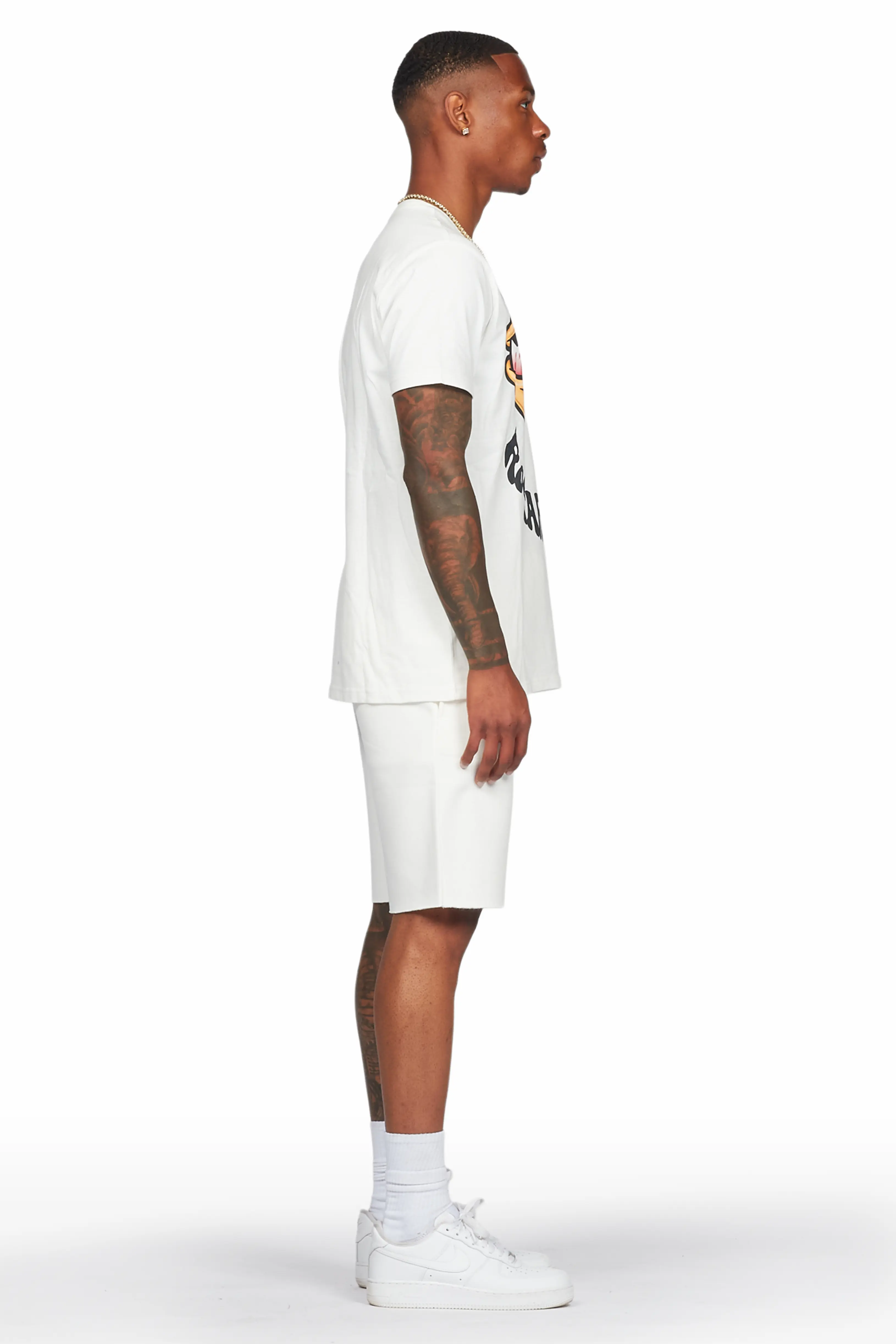 Highya White T-Shirt/Short Set - Image 4