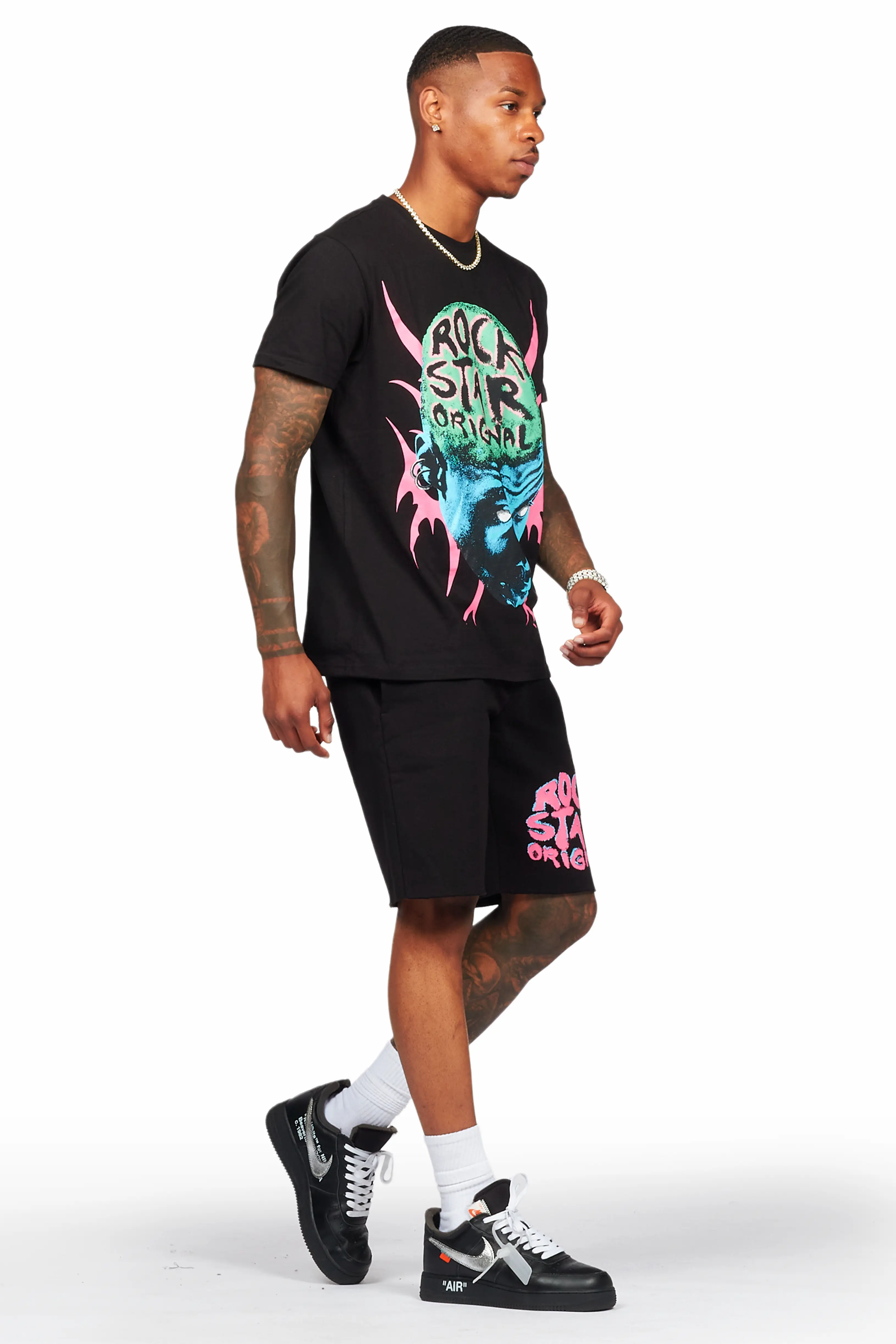 Waves Black T-Shirt/Short Set - Image 7