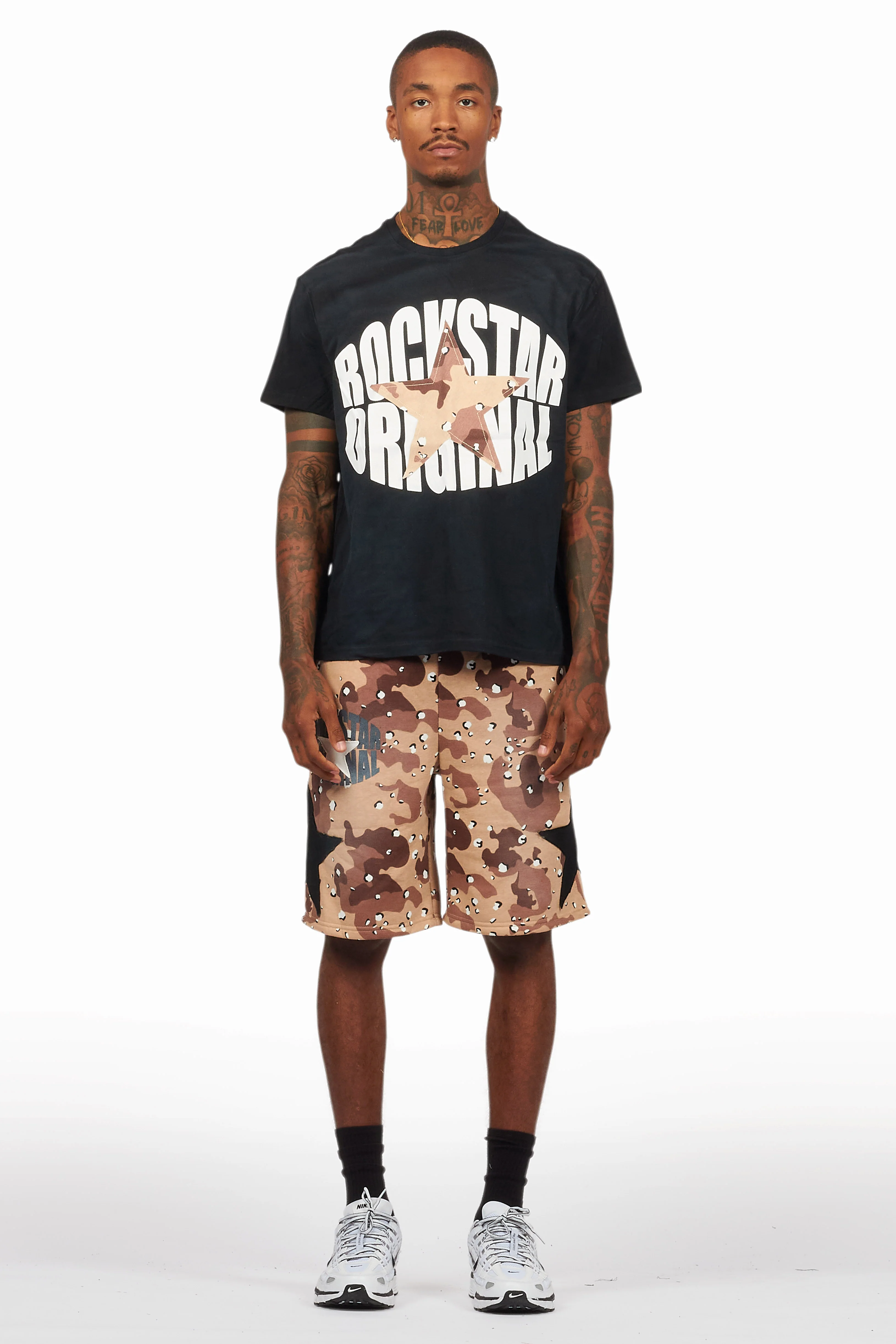 Sarge Vintage Black/Desert Camo T-Shirt/Short Set - Image 2