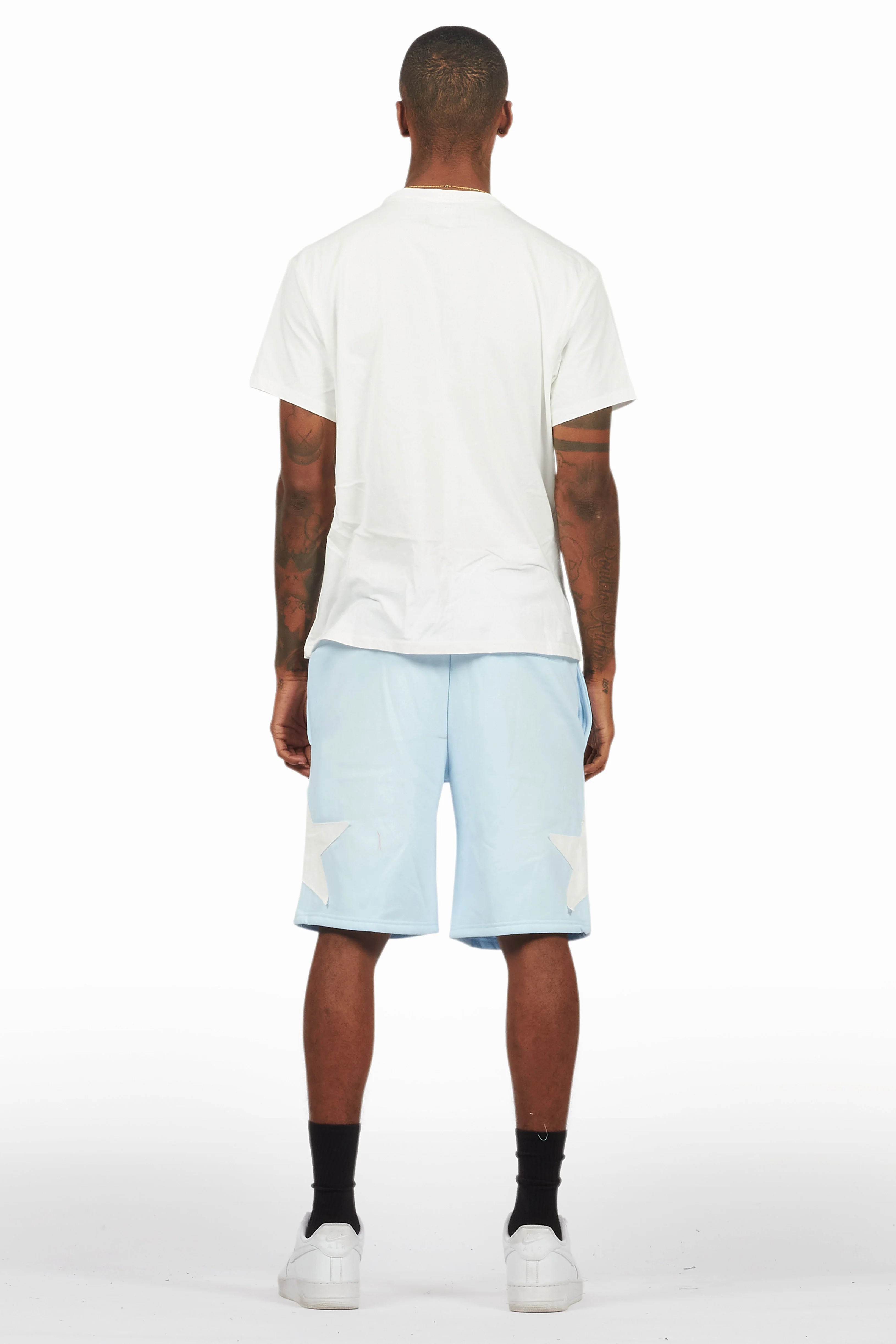 Sarge White/Blue T-Shirt/Short Set - Image 4