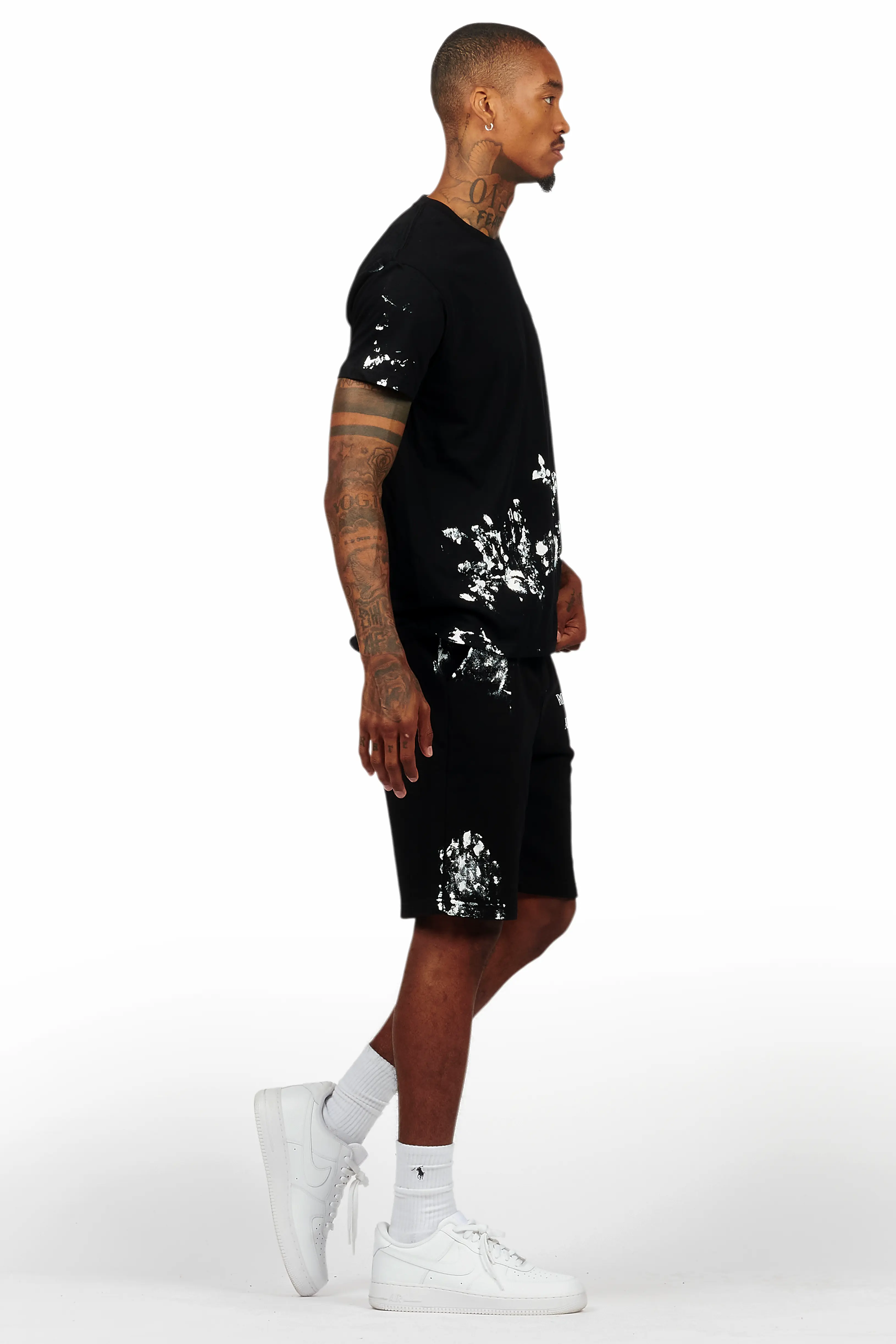 Filip Black Graphic T-Shirt Short Set - Image 3