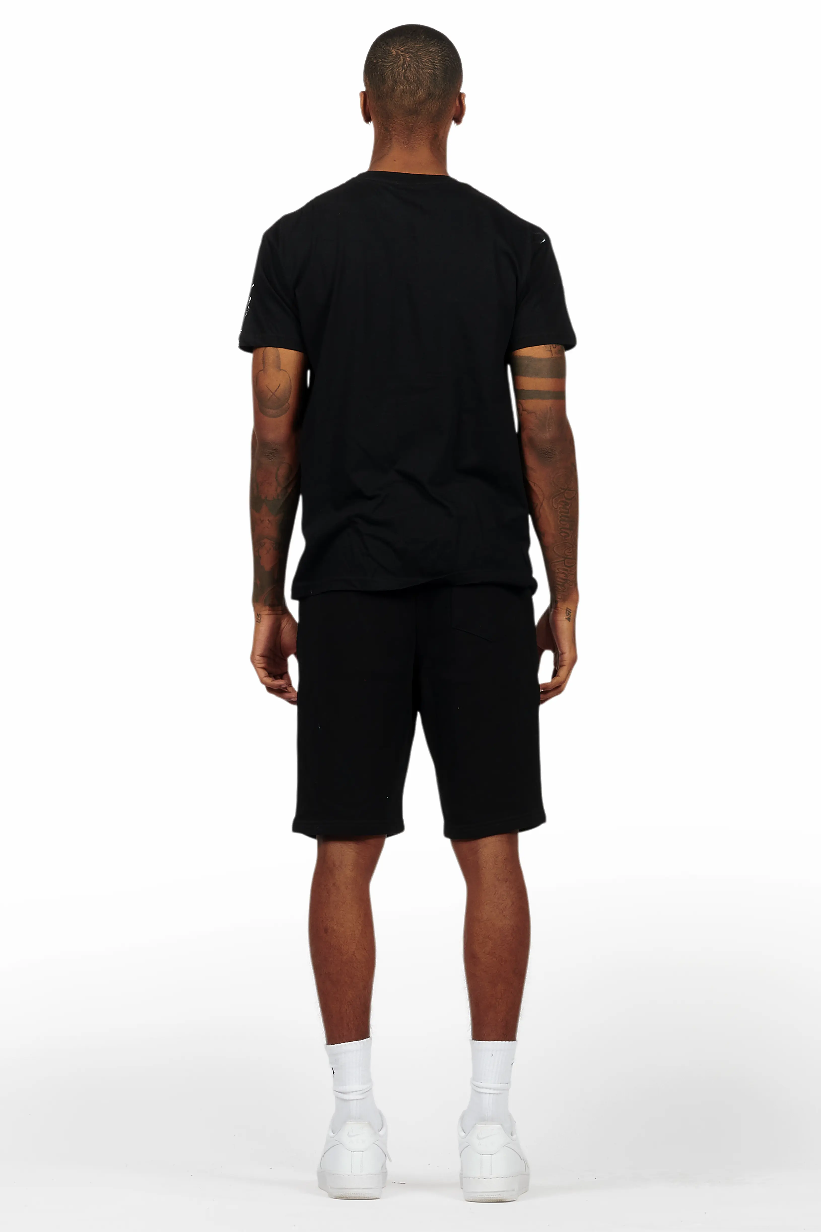 Filip Black Graphic T-Shirt Short Set - Image 4