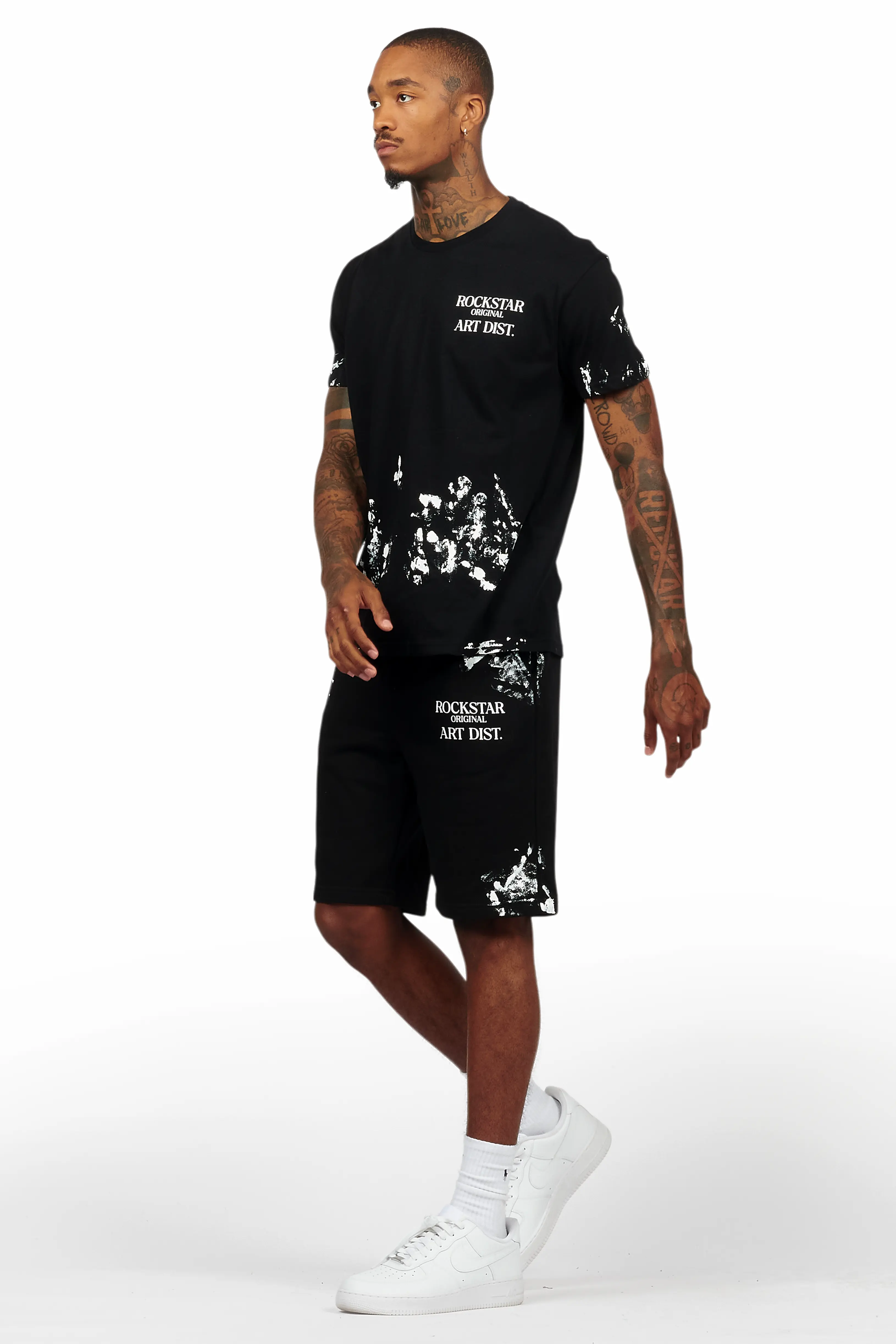 Filip Black Graphic T-Shirt Short Set - Image 5