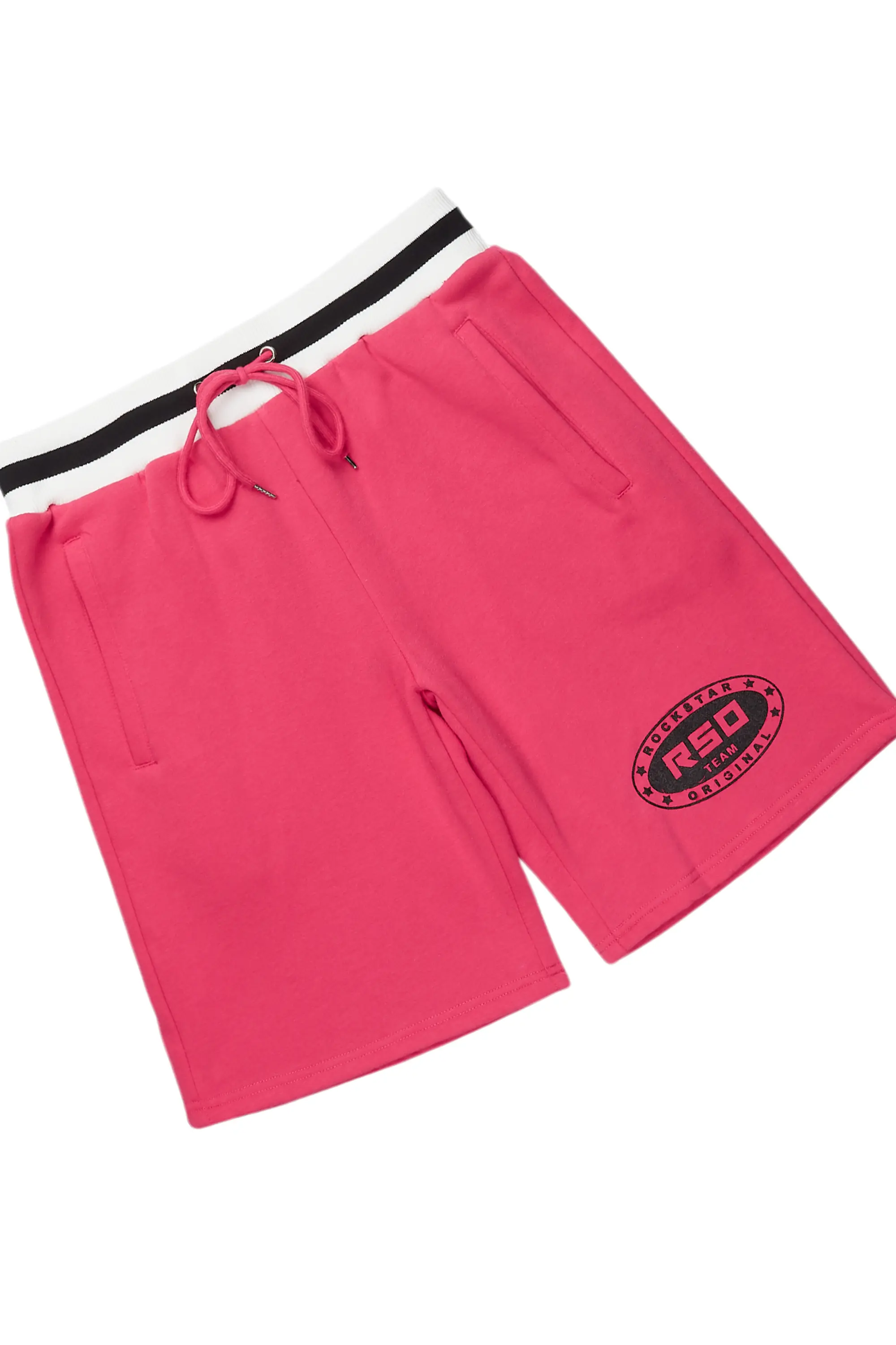 Amos Fuschia/Black Graphic T-Shirt Short Set - Image 8