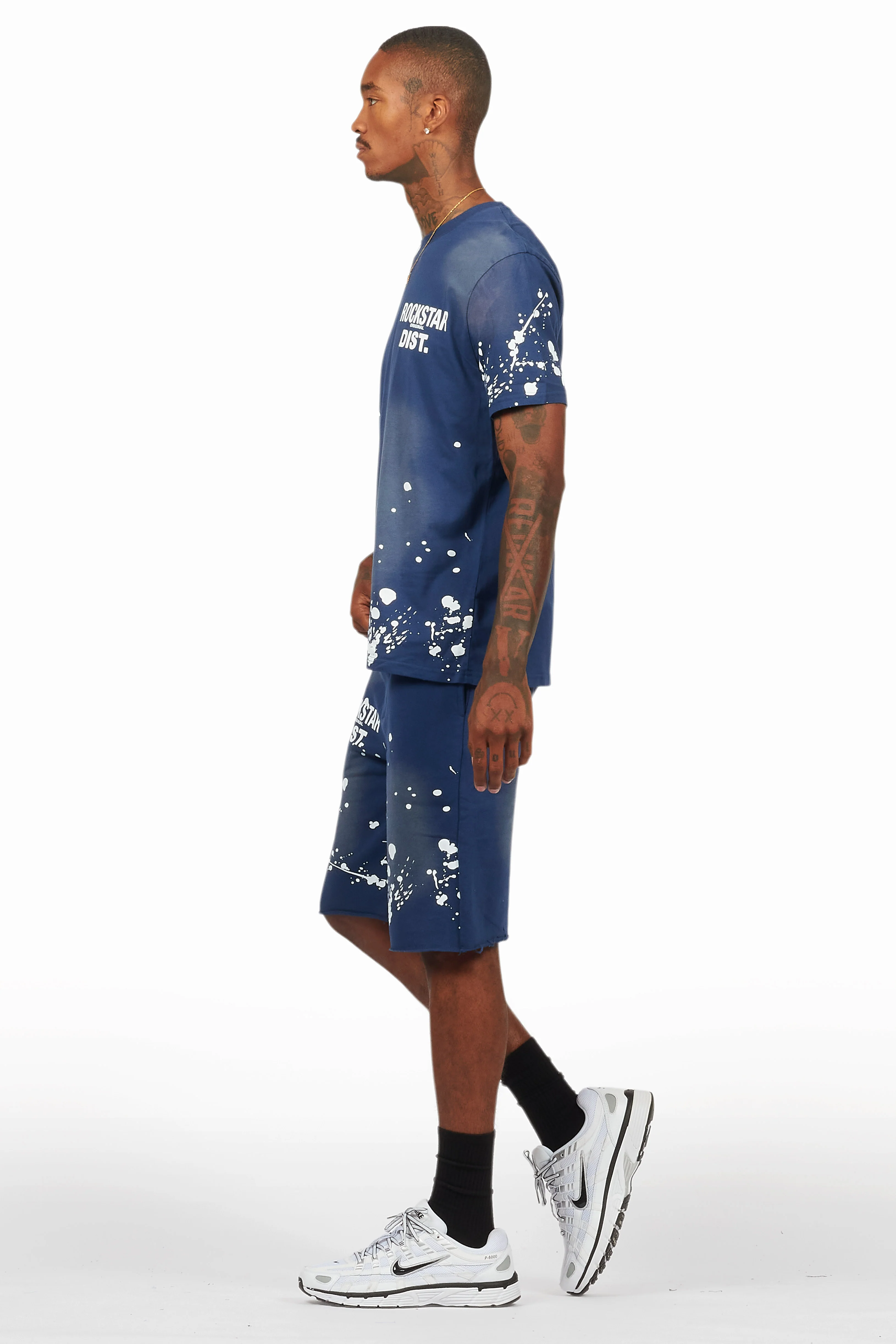 Rafix Navy Graphic T-Shirt Short Set - Image 10