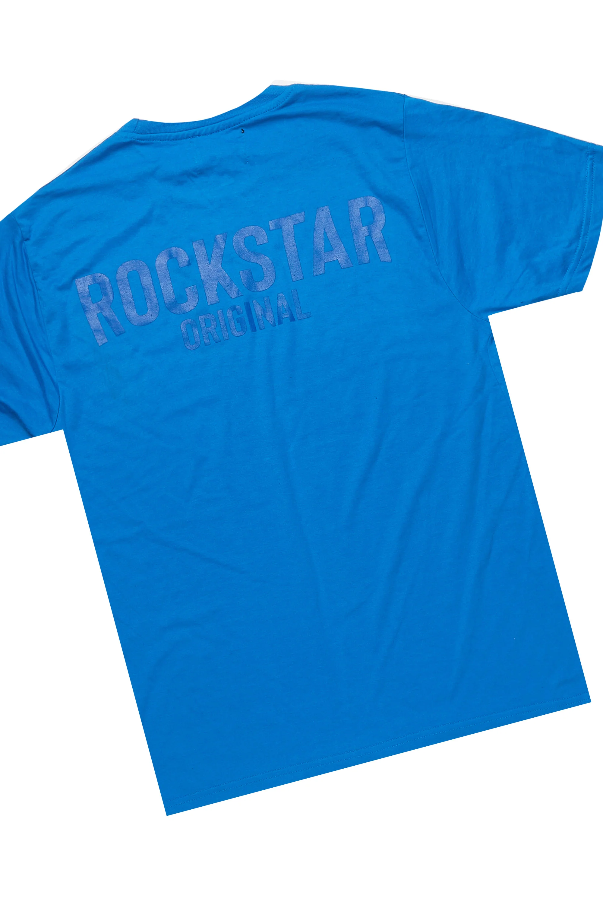 Sana Royal Blue T-Shirt/Raw Edge Short Set - Image 6