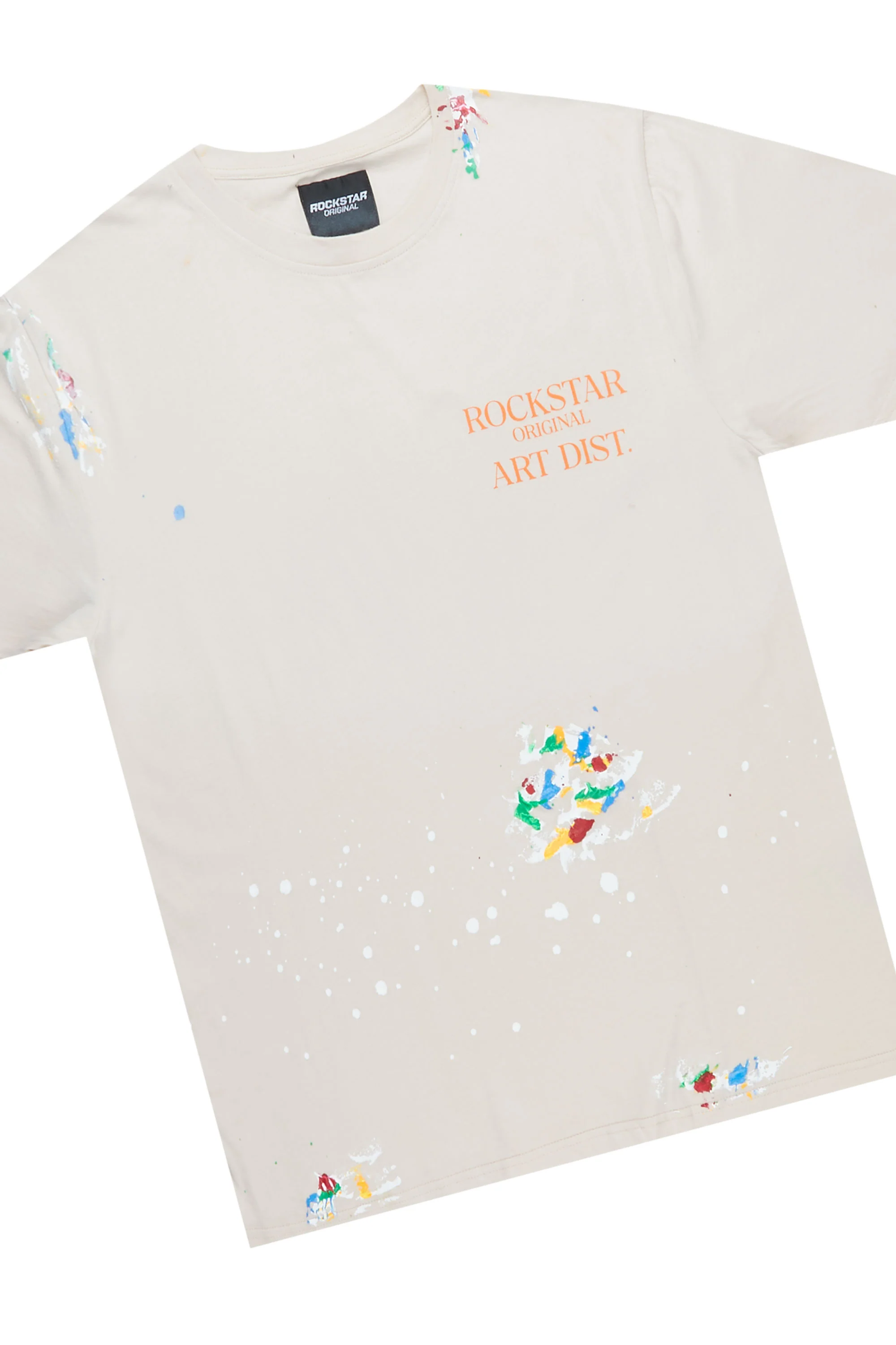 Rockstar Art Dist. Beige/Orange T-Shirt Short Set - Image 2