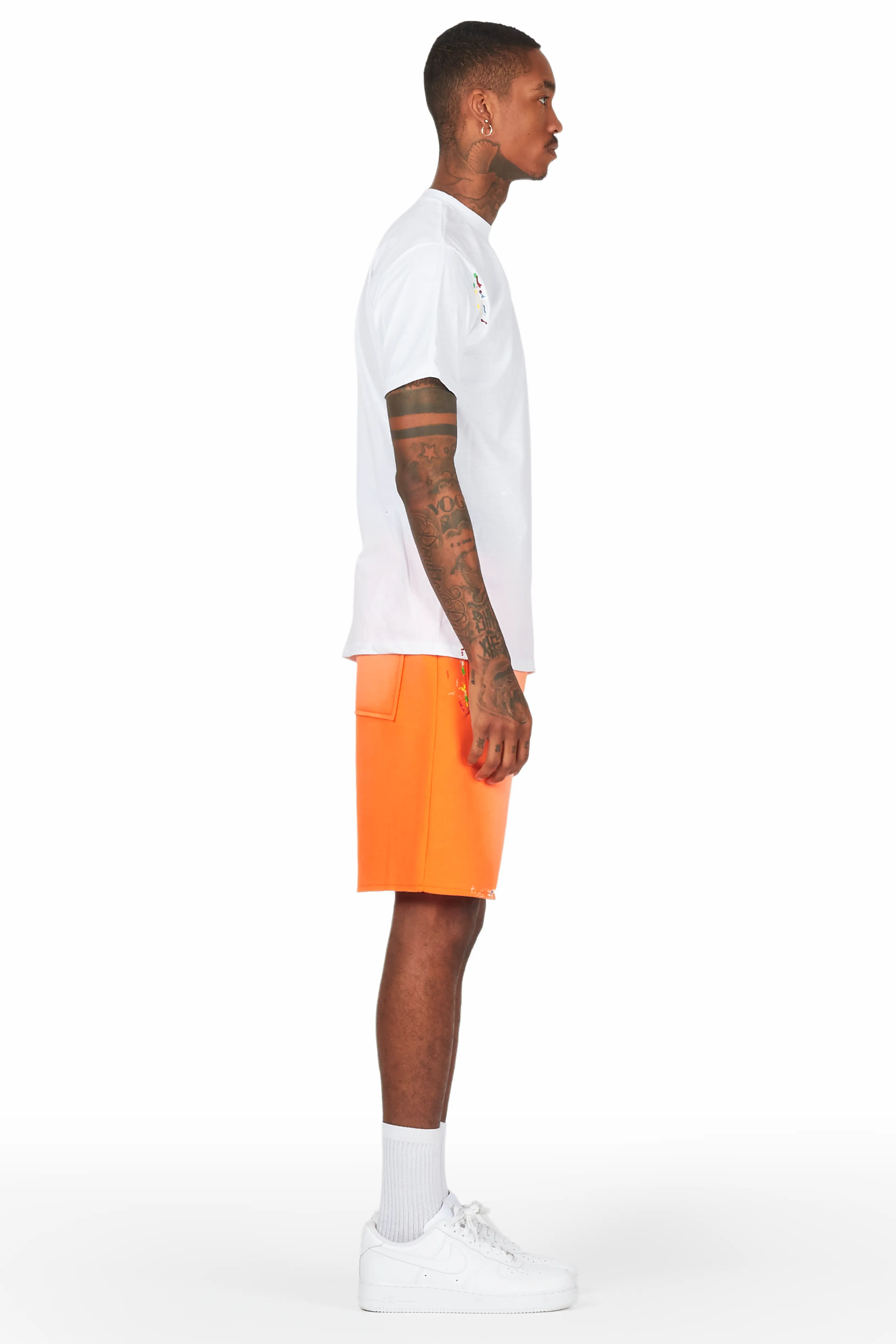 Rockstar Art Dist. White/Orange T-Shirt Short Set - Image 3