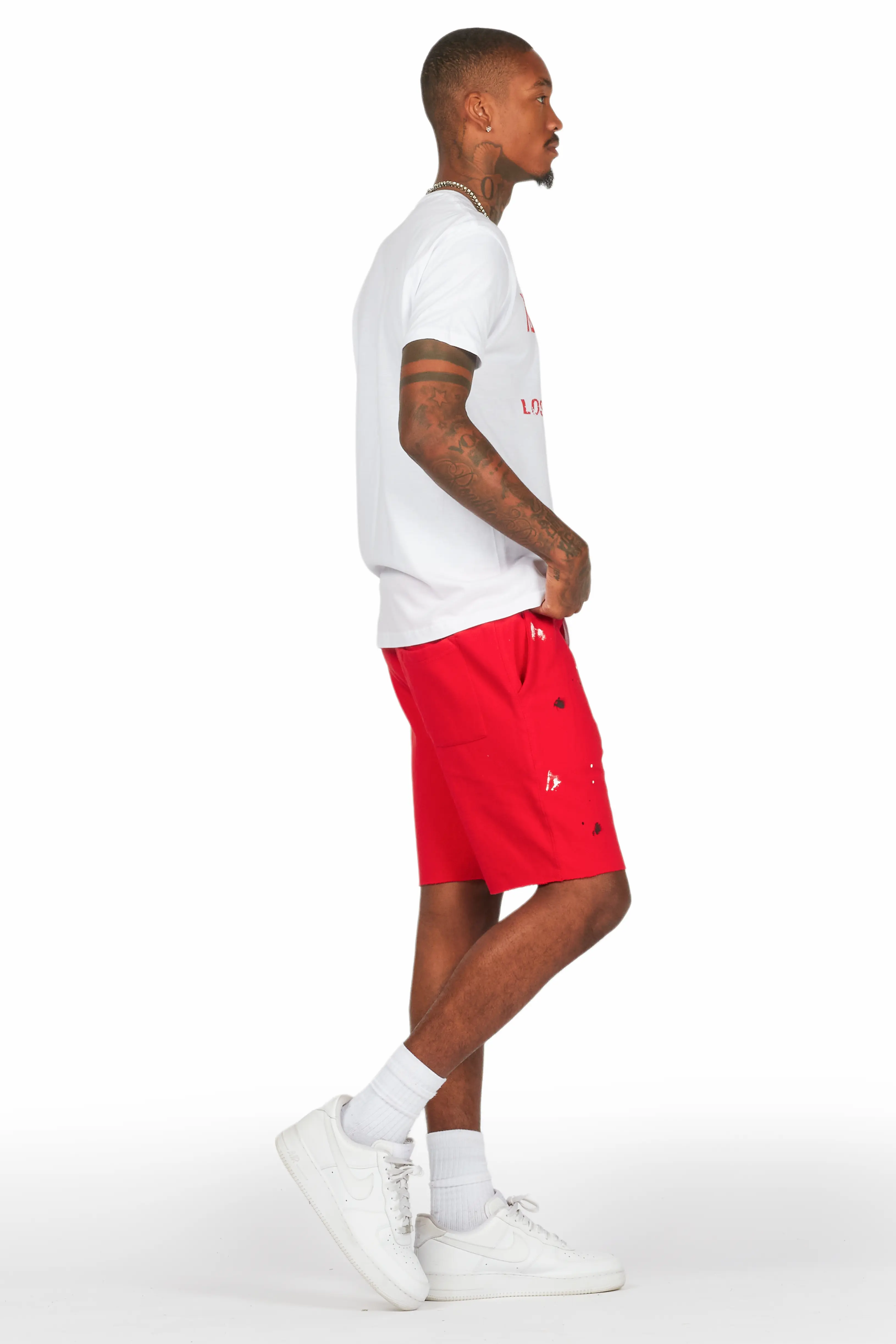 Scottie White/Red Painter T-Shirt/Short Set - Image 3