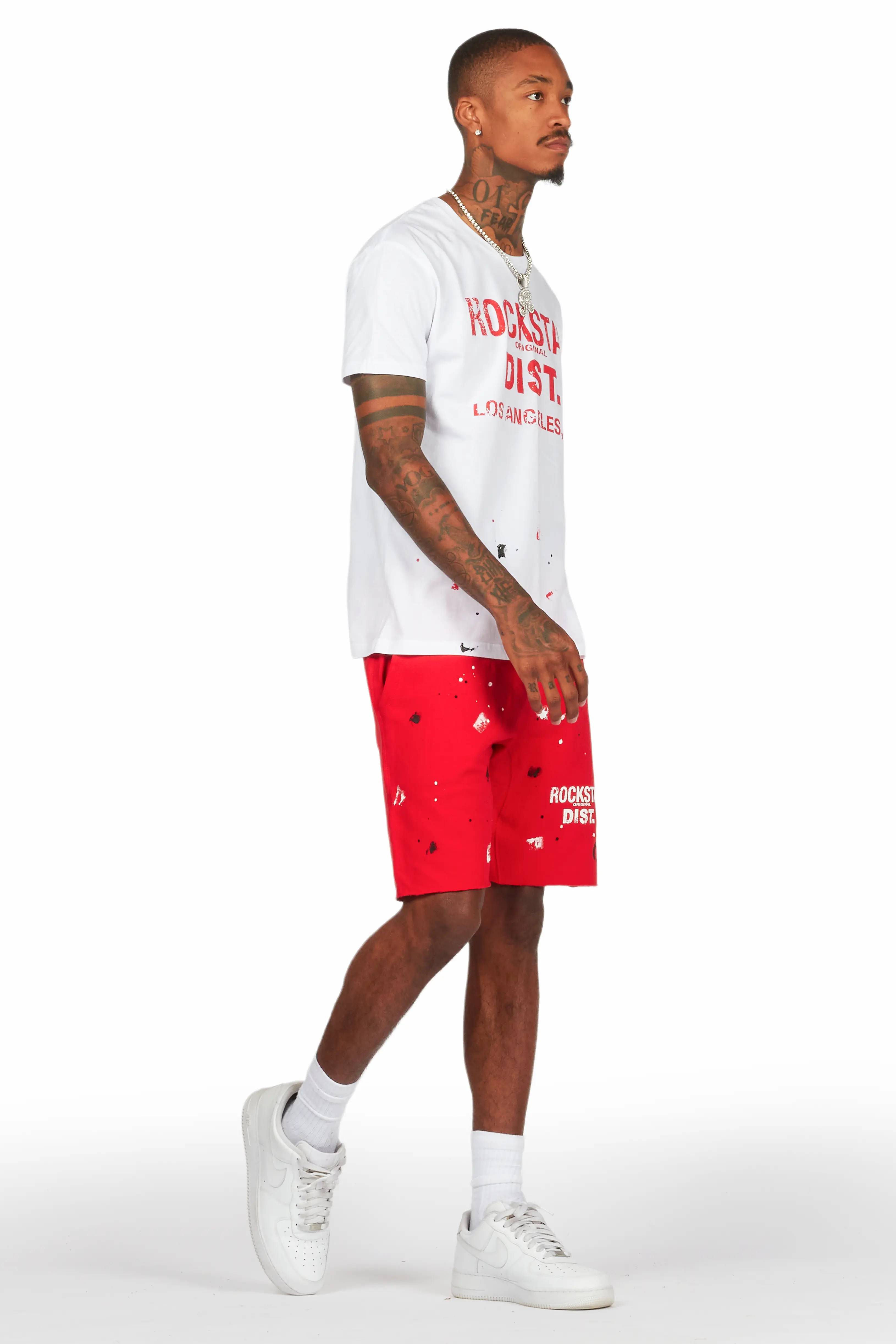 Scottie White/Red Painter T-Shirt/Short Set - Image 6