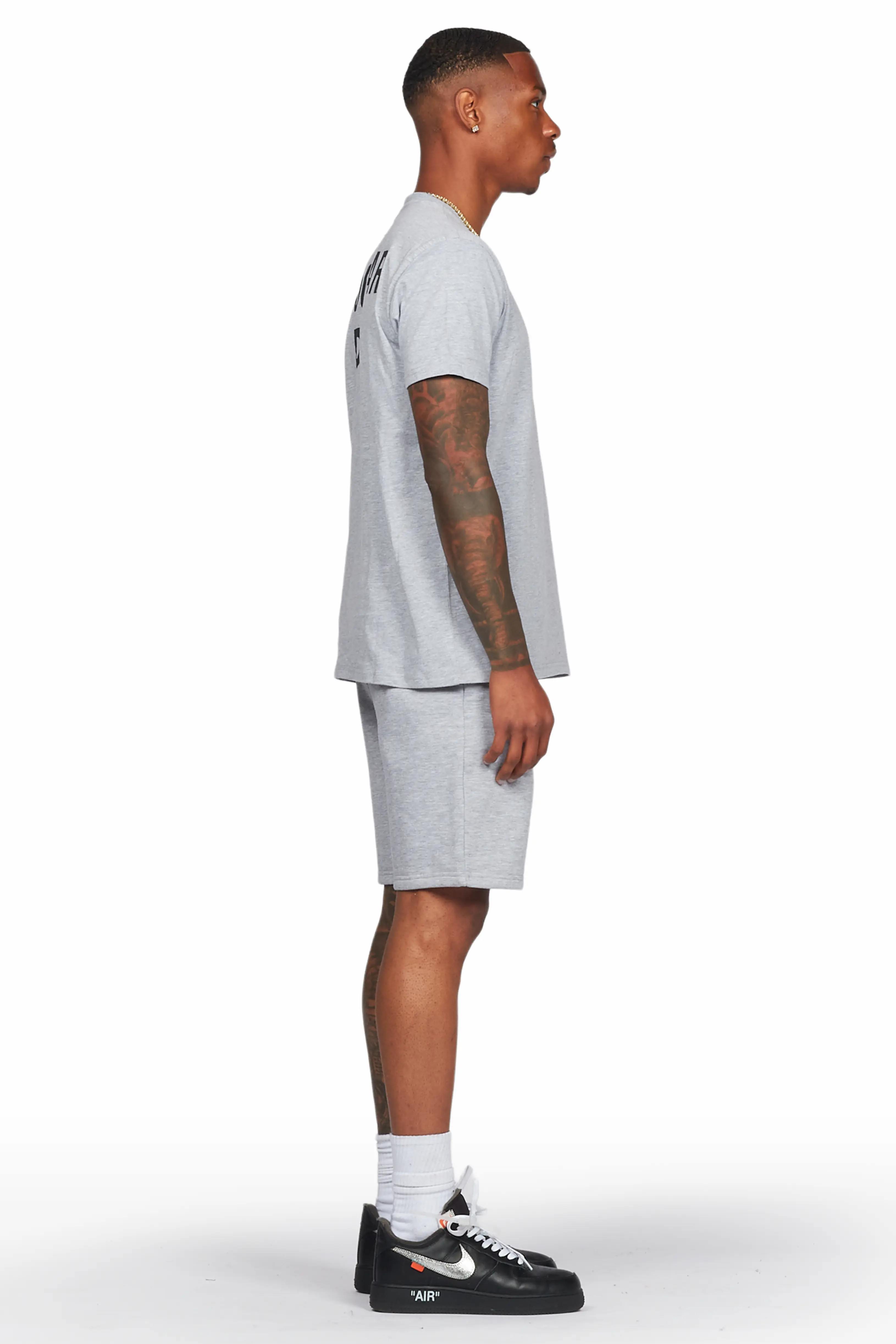Alpine Heather Grey T-Shirt/Short Set - Image 4