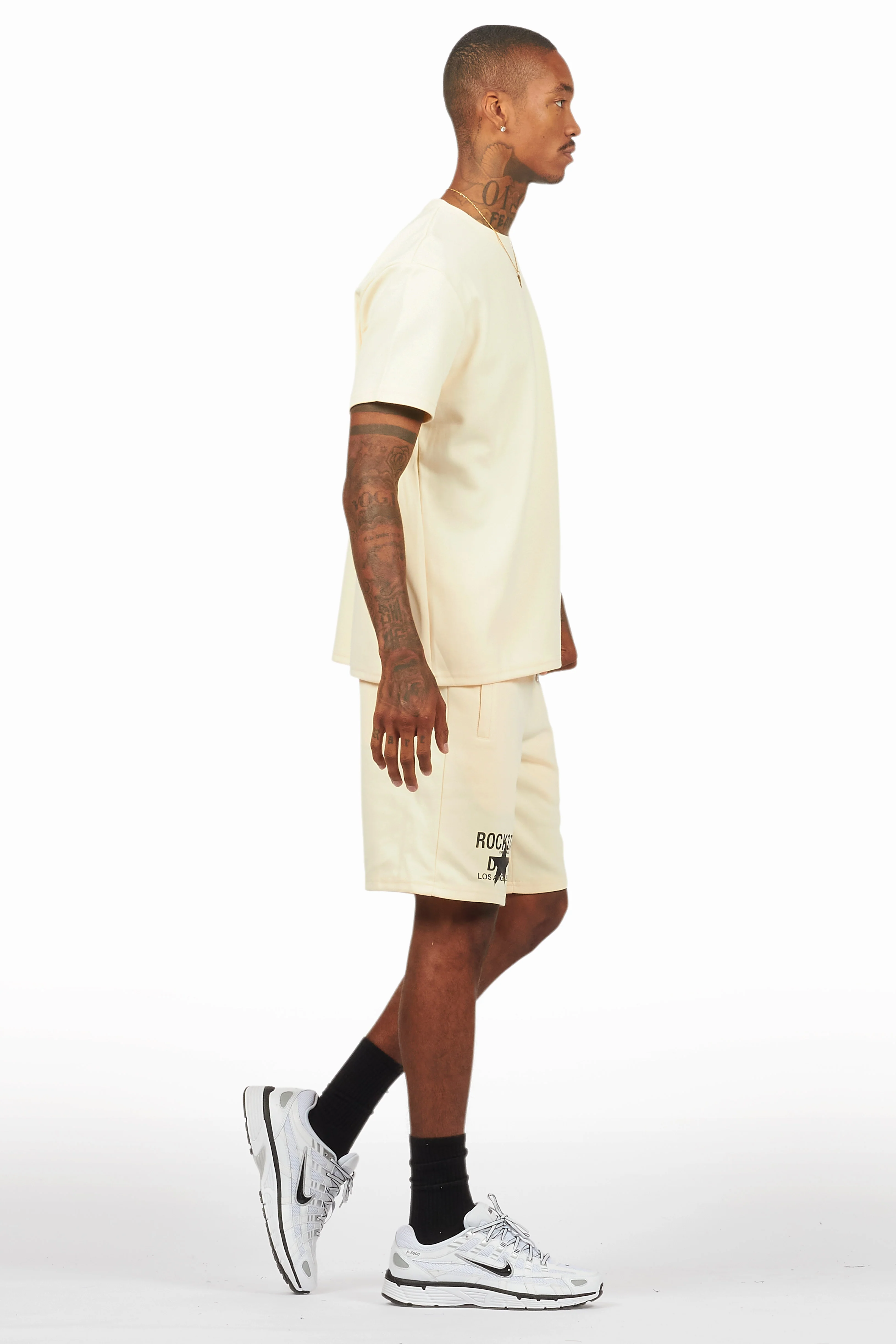 Lake Beige Graphic T-Shirt/Short Set - Image 3