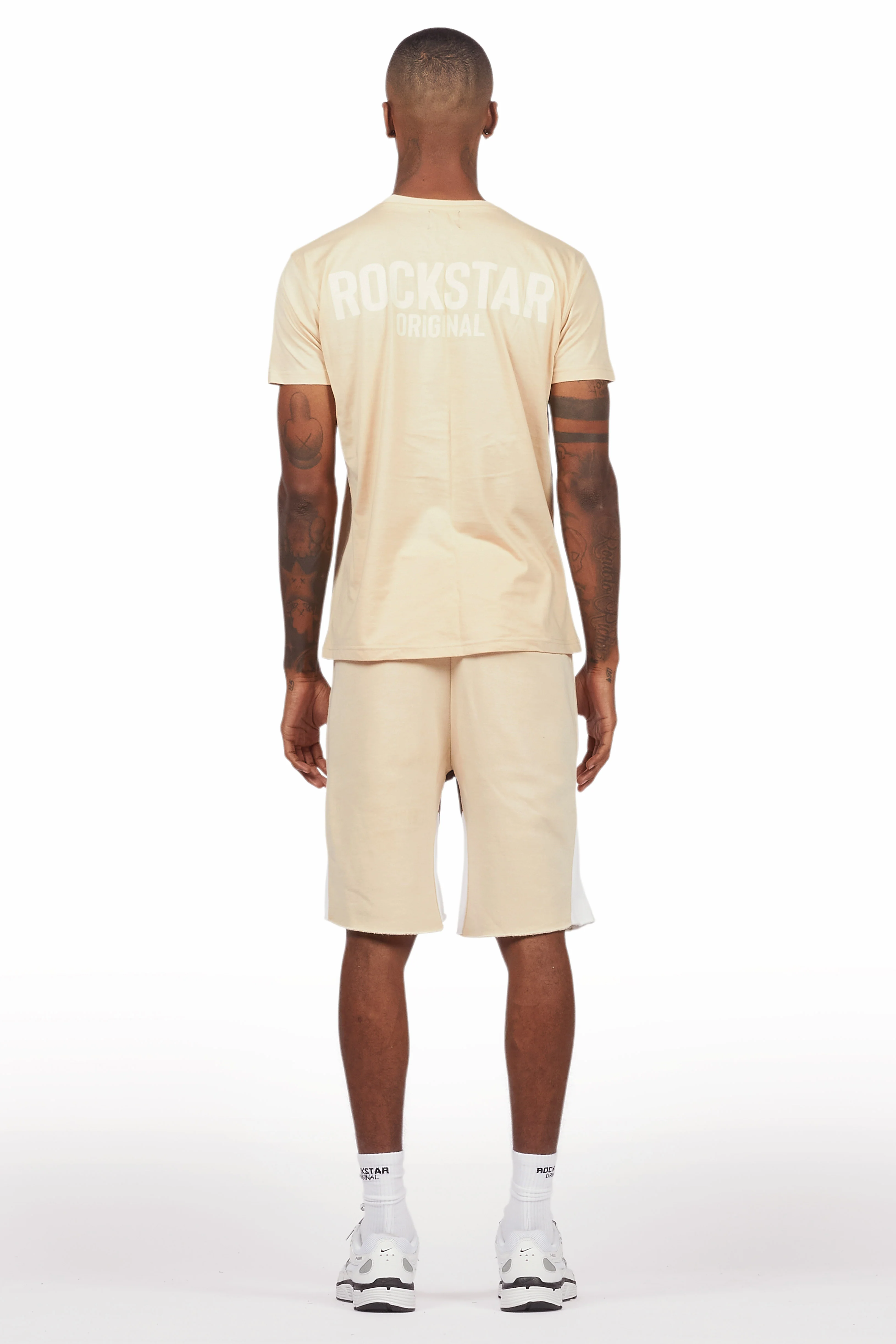 Sana Beige Relaxed T-Shirt/Short Set - Image 10