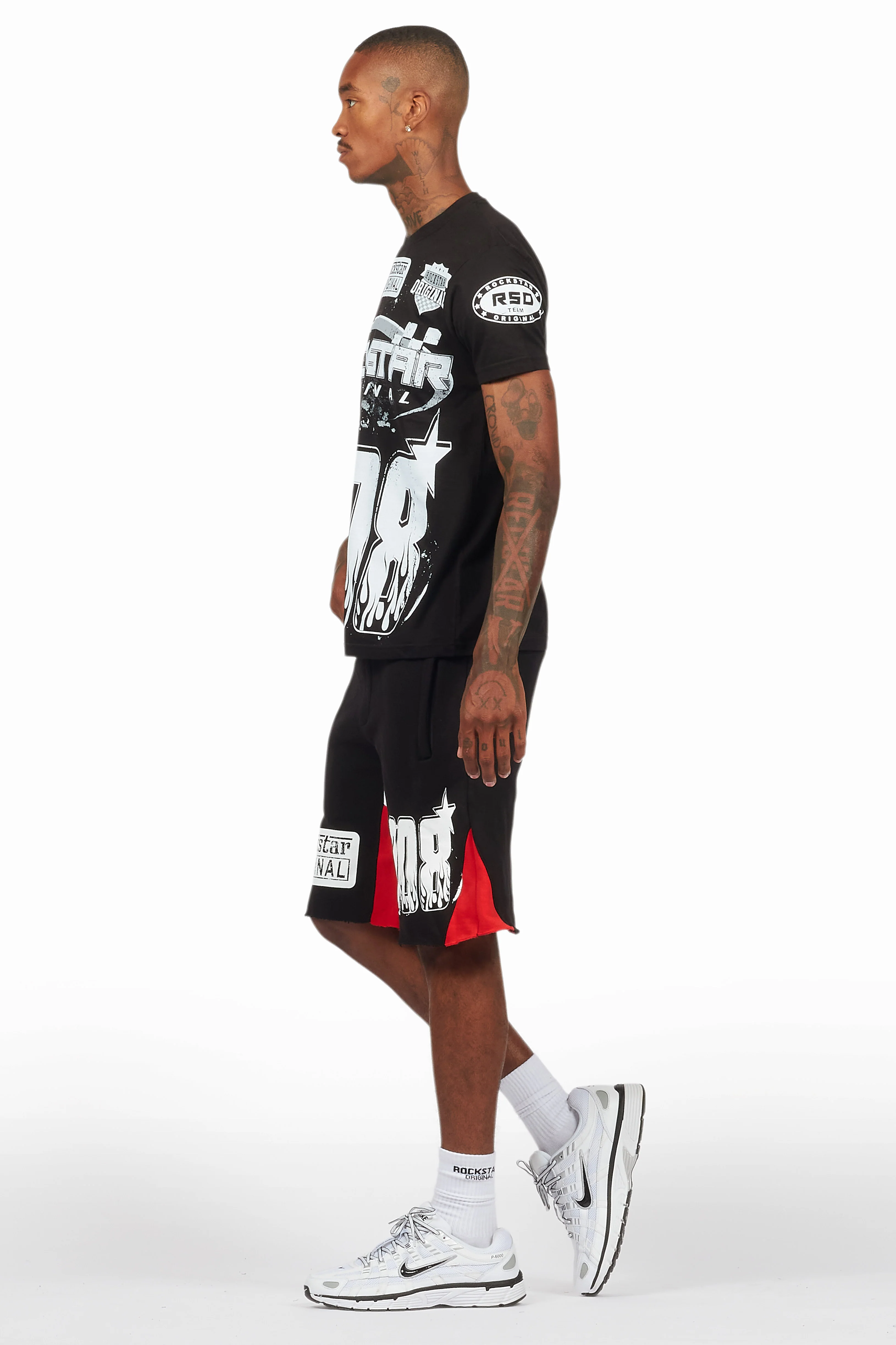 Amos Black Relaxed T-Shirt/Short Set - Image 5