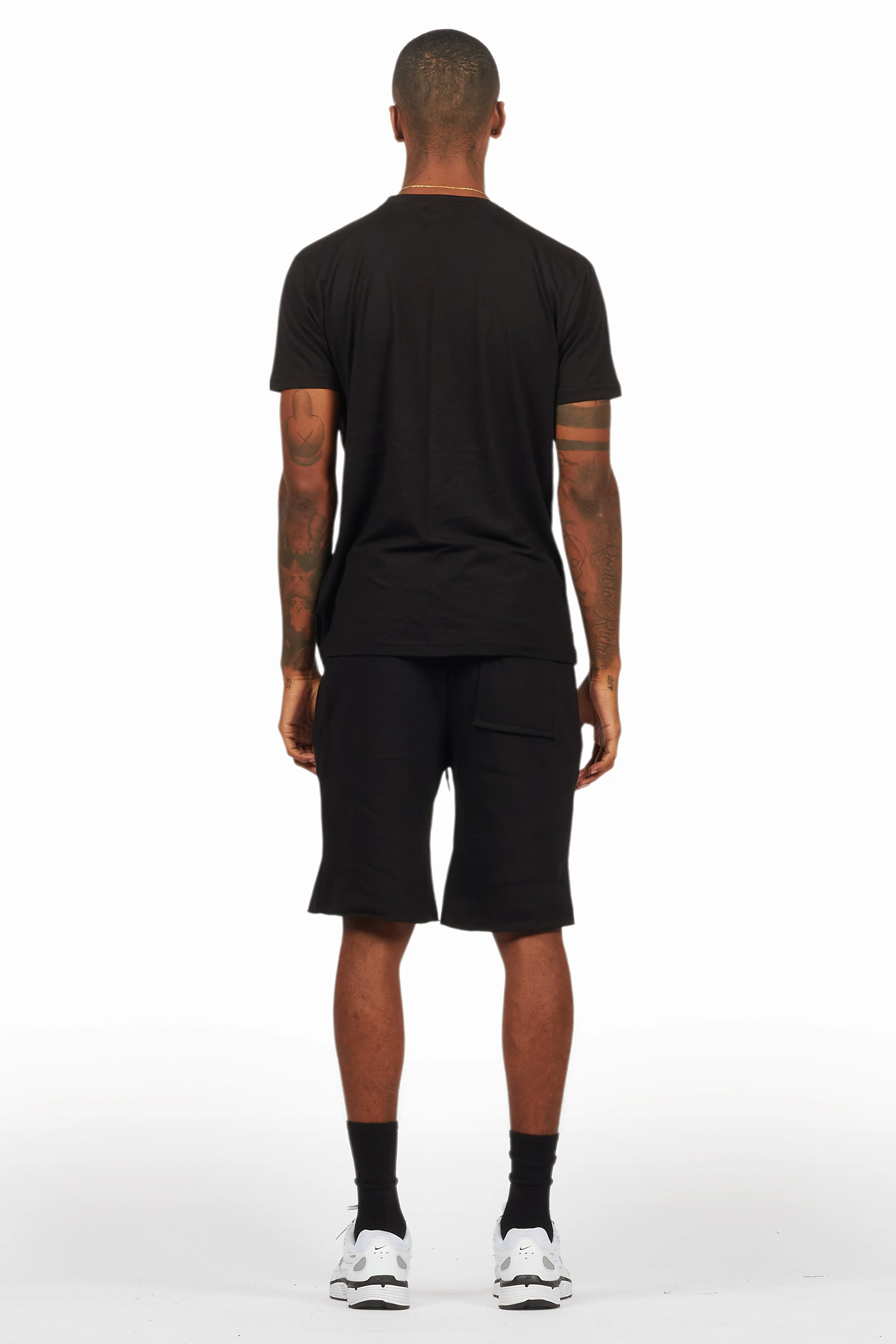 Macsen Black/Aqua T-Shirt/Short Set - Image 4