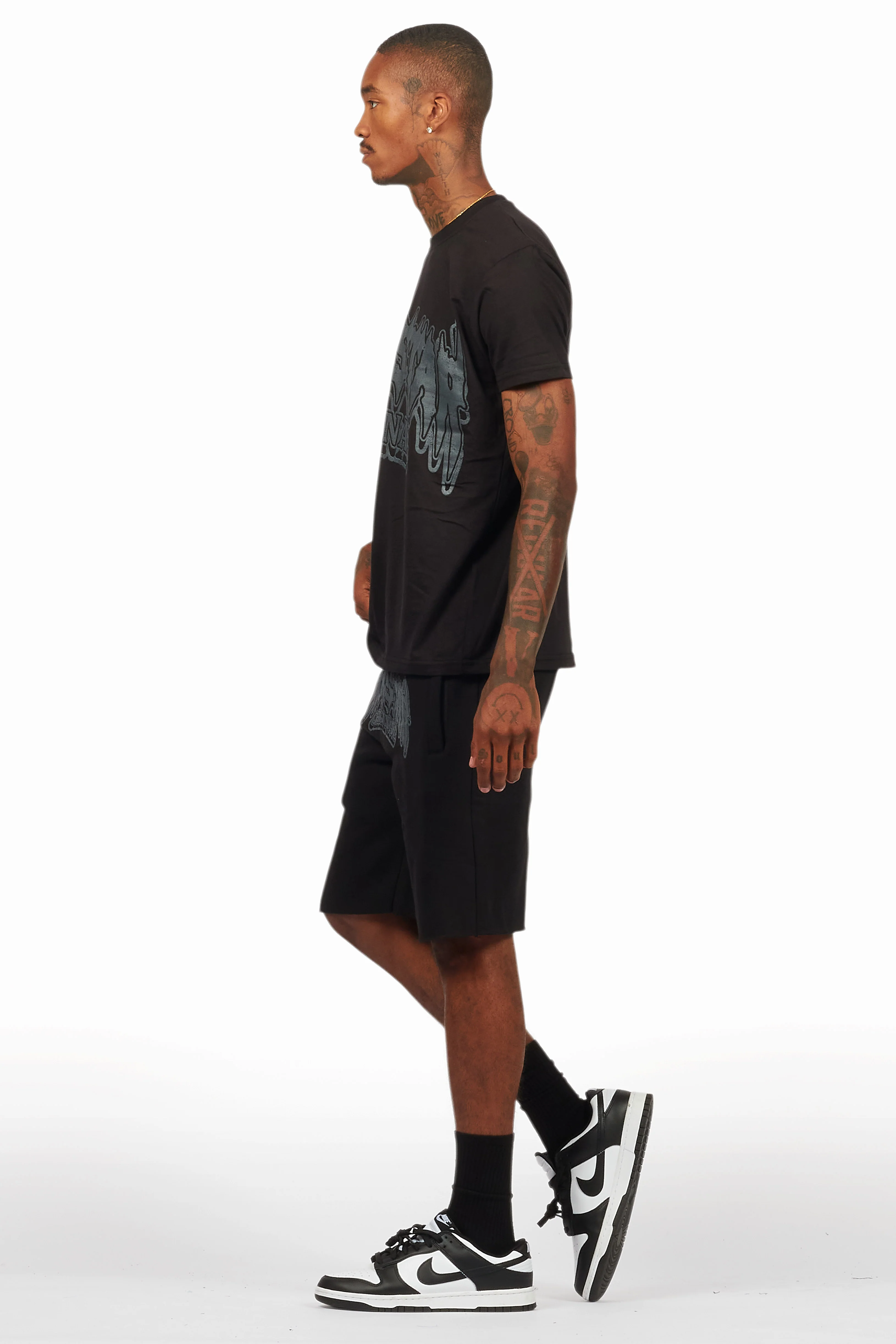Dray Black/Black T-Shirt/Short Set - Image 5